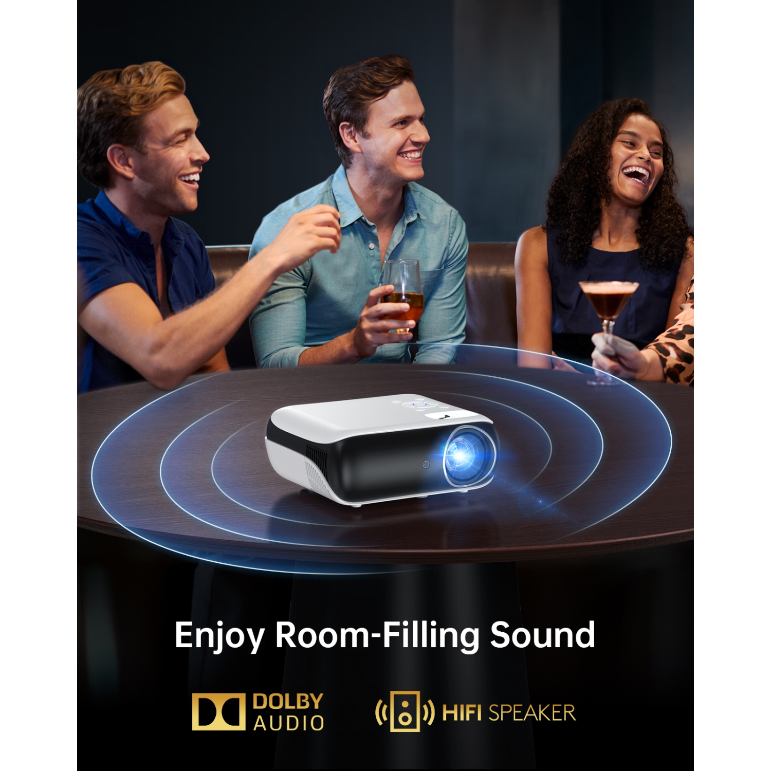HAPPRUN Official Licensed Google TV Smart Projector