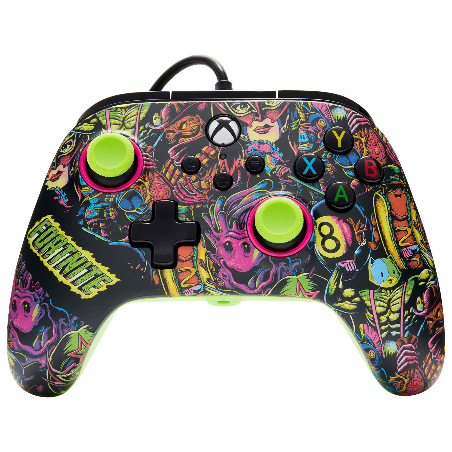 Manette avec fil Advantage de PowerA pour Xbox Series X|S - Fortnite Glow