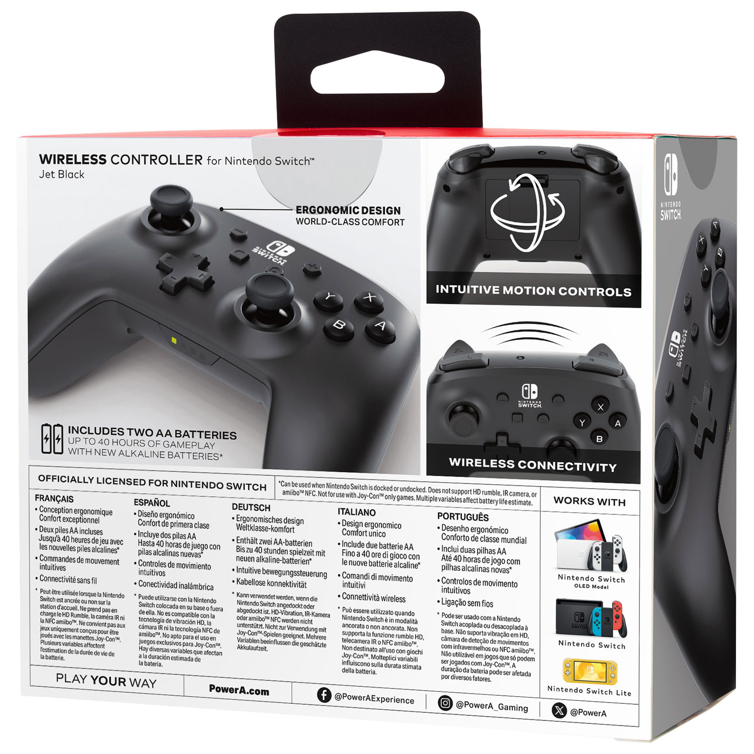 Manette de jeu sans fil de PowerA pour Nintendo Switch et Switch 2 - Noir
