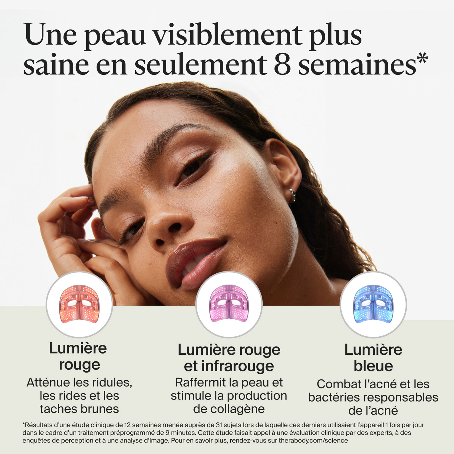 Masque DEL TheraFace Mask Glo de Therabody