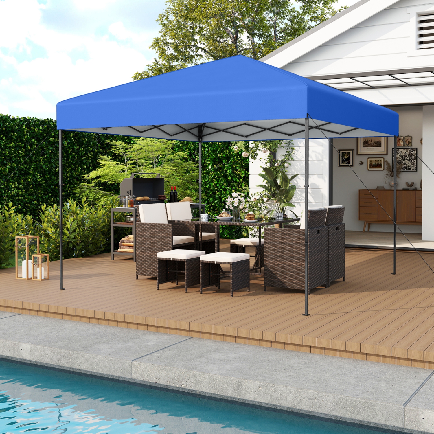 Gymax 10 X 10 FT Pop up Canopy Tent w/ Portable Carrying Bag 8 Stakes 4 Wind Ropes