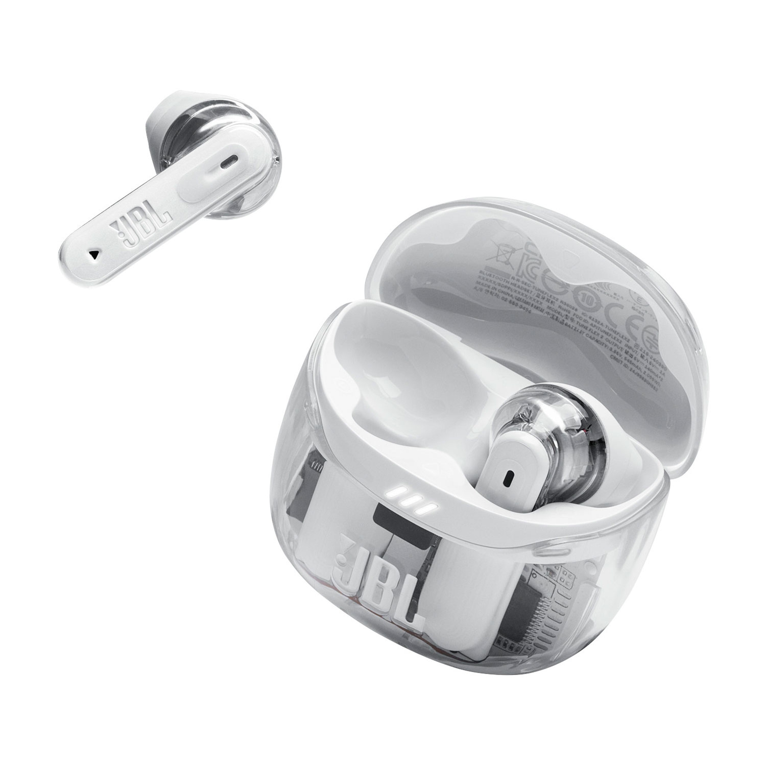 Open Box JBL Tune Flex 2 Ghost Edition In-Ear Noise Cancelling True Wireless Earbuds - Ghost White