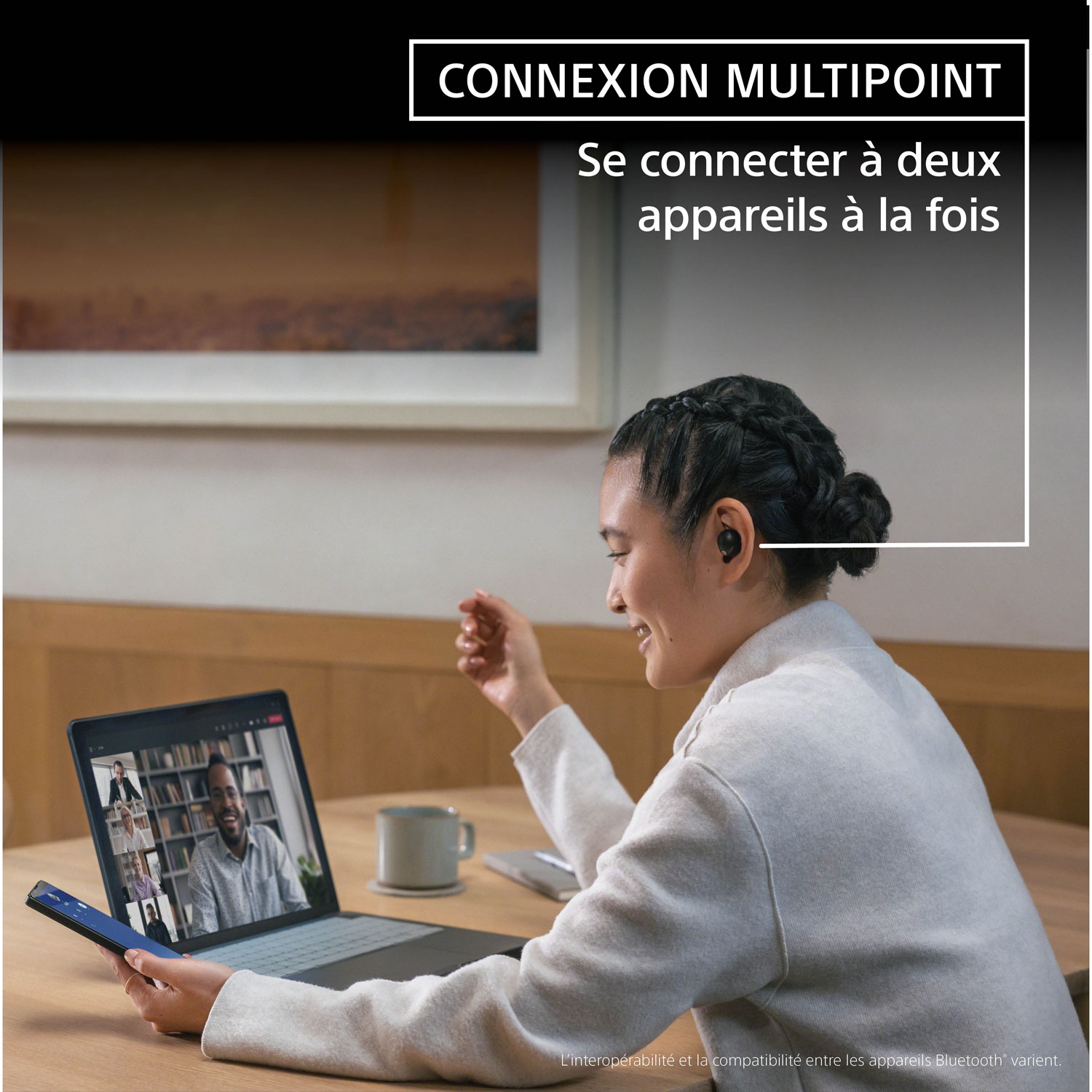 Boîte ouverte Écouteurs boutons 100 % sans fil à suppression du bruit WF1000XM5 de Sony - Argenté