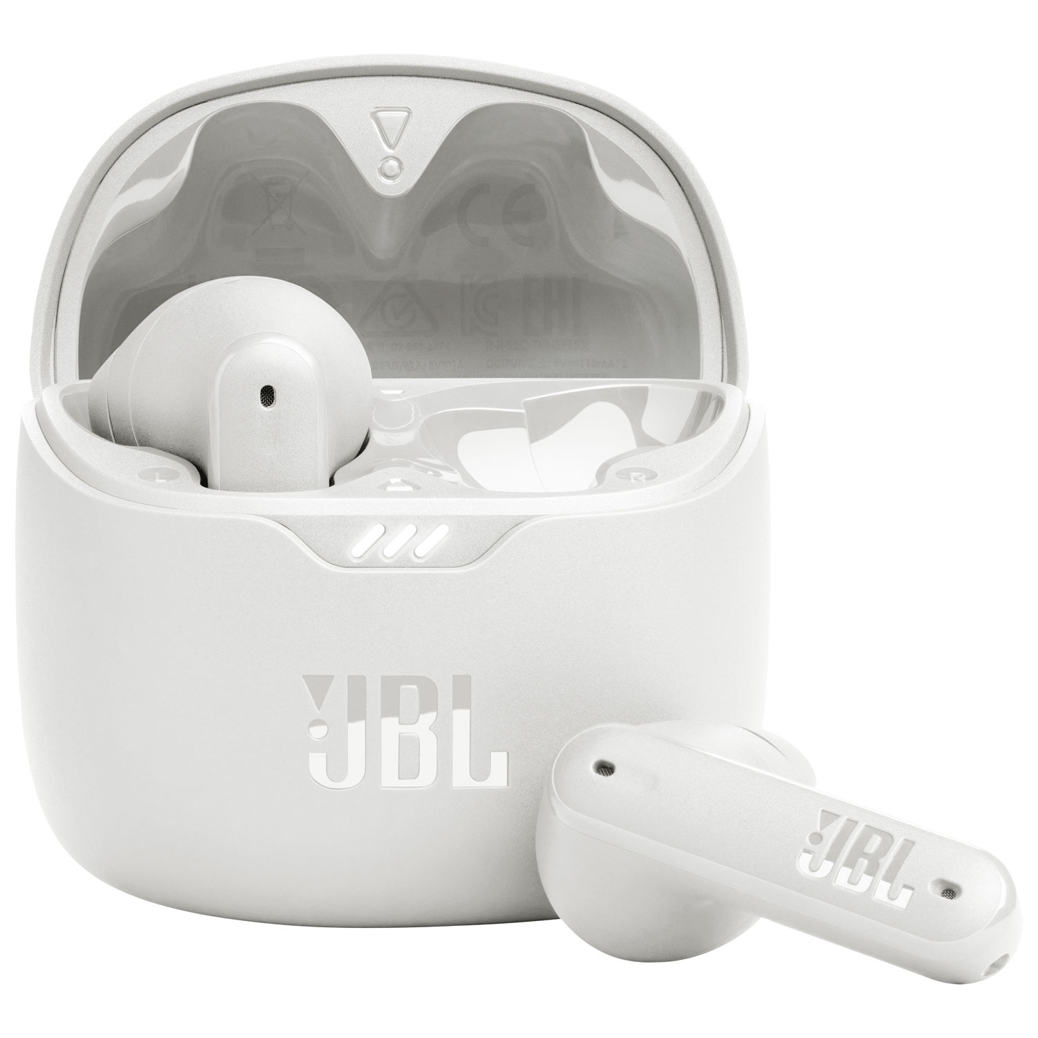 Boîte ouverte - Écouteurs boutons 100 % sans fil à suppression du bruit Tune Flex Ghost Edition de JBL - Blanc fantôme