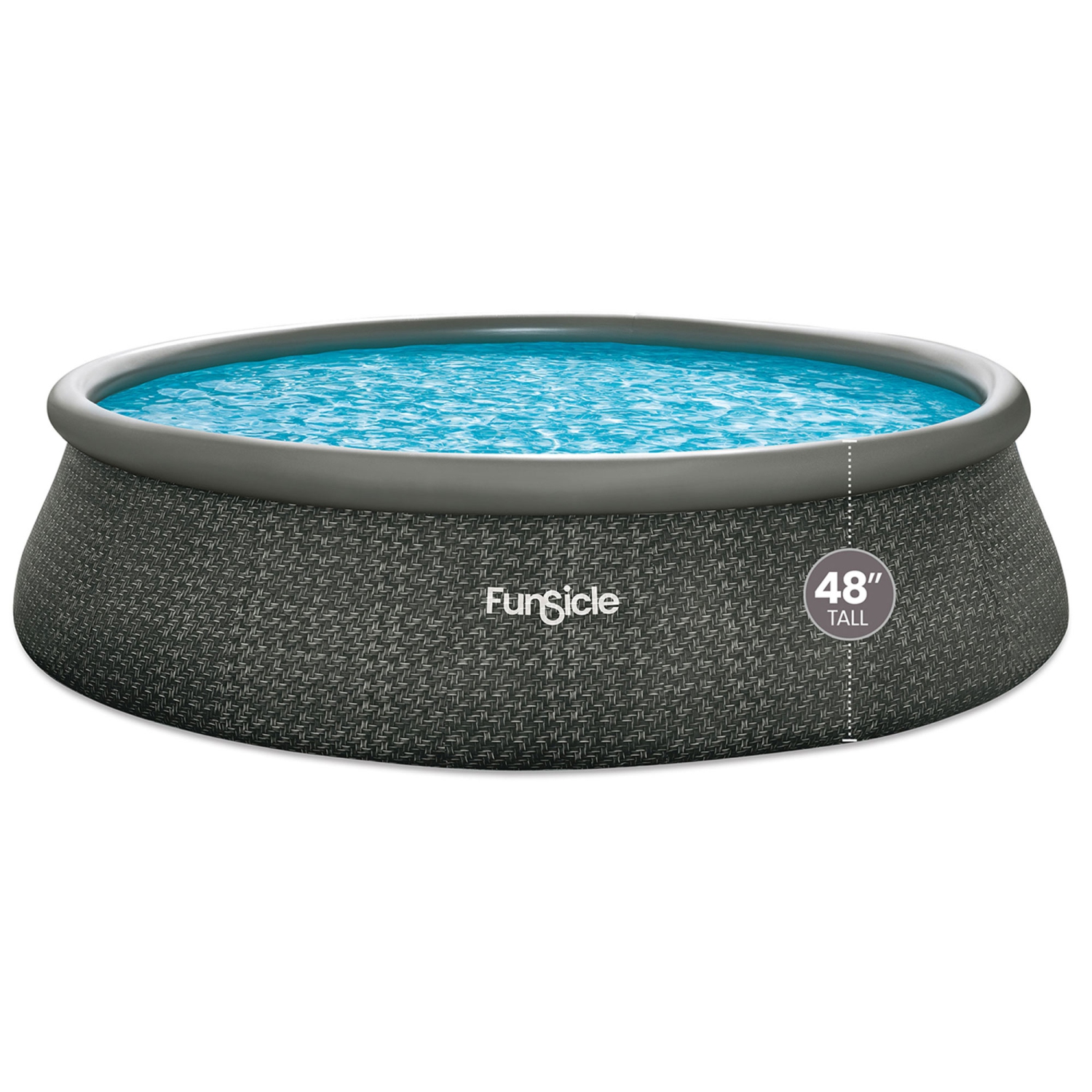 Funsicle – Piscine hors terre à anneaux QuickSet, 18 pi x 48&nbsp;po, chevrons