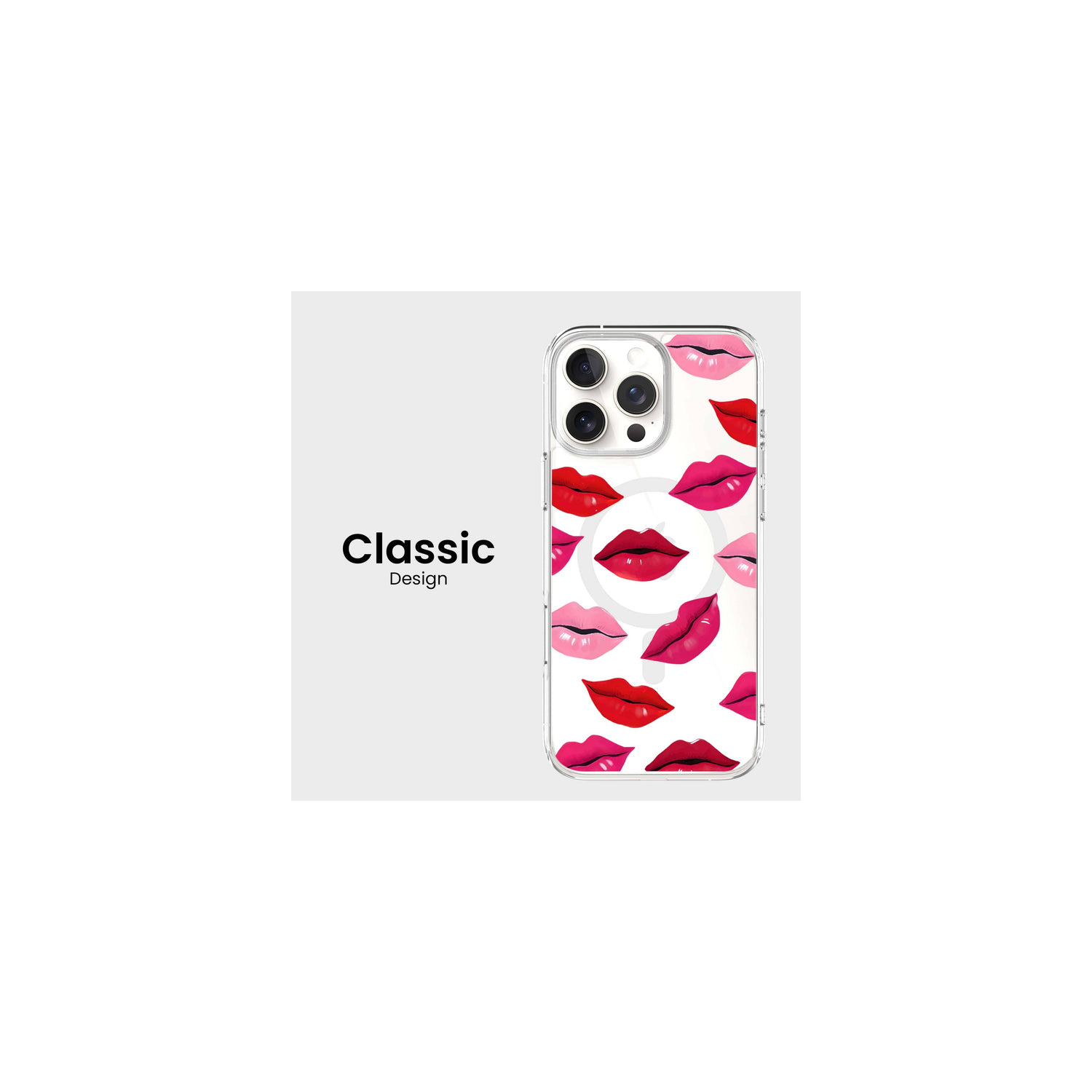 MagSafe iPhone 16 Pro Max Lips Design Clear Case