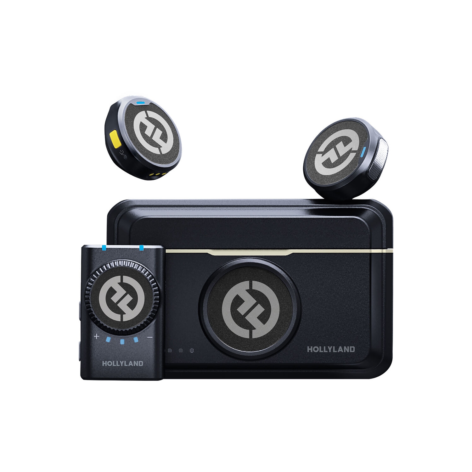 Open Box - Hollyland Lark M2 Wireless Lavalier Microphone for Camera, PC, Laptop, Phones with 3.5 mm TRS, 1000ft Range, Noise Cancellation and more