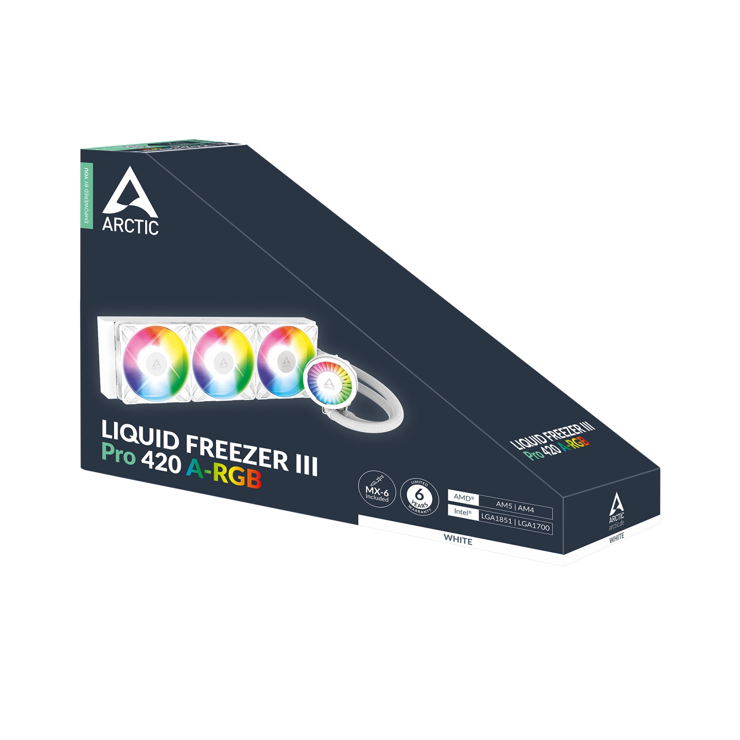 Arctic Liquid Freezer III Pro 420 A-RGB AIO CPU Water Cooler, New Silent & Powerful VRM Fan, Improved Radiator, Efficient PWM Pump (WHITE)