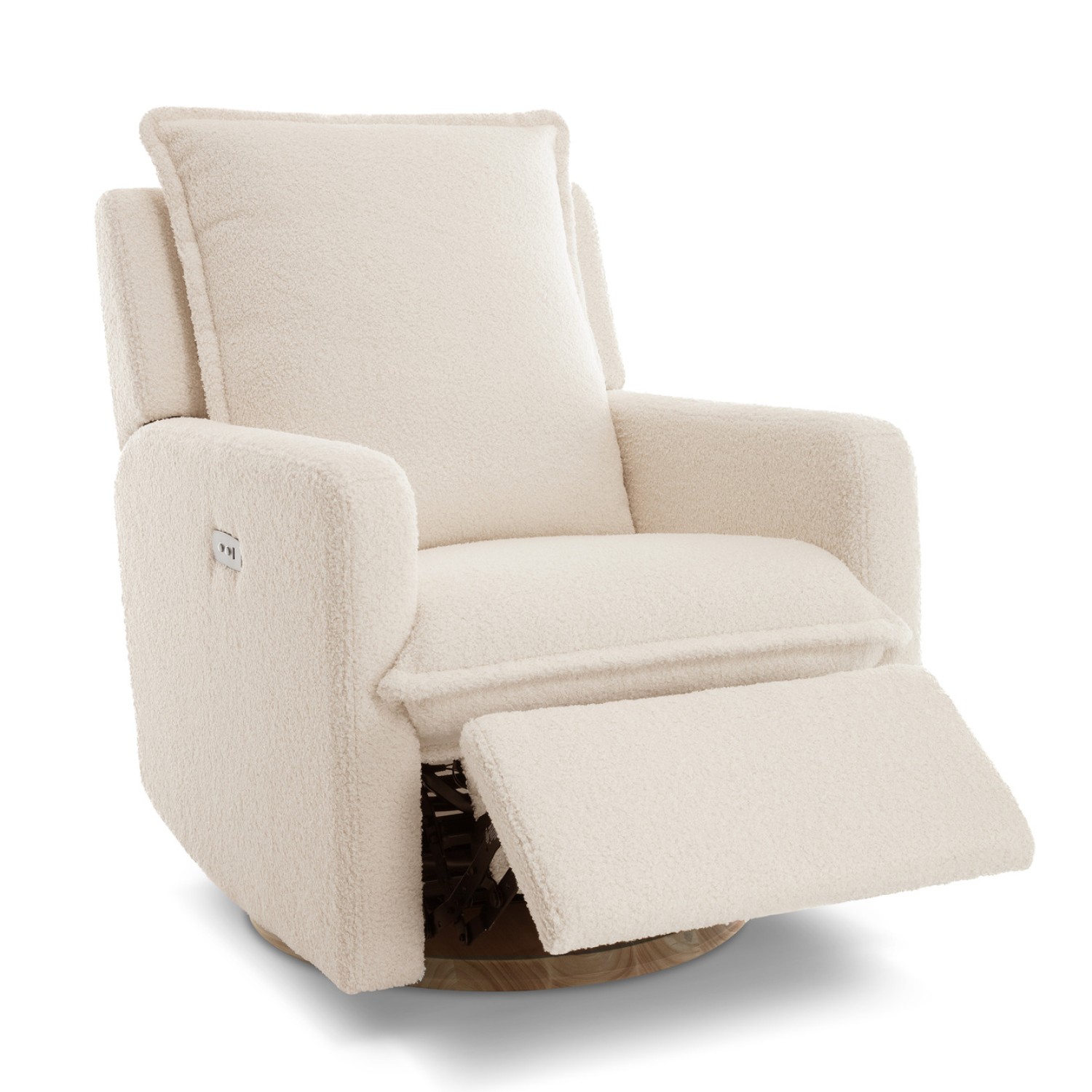 Fauteuil inclinable pivotant en peau de mouton Milo de Valencia - Beige