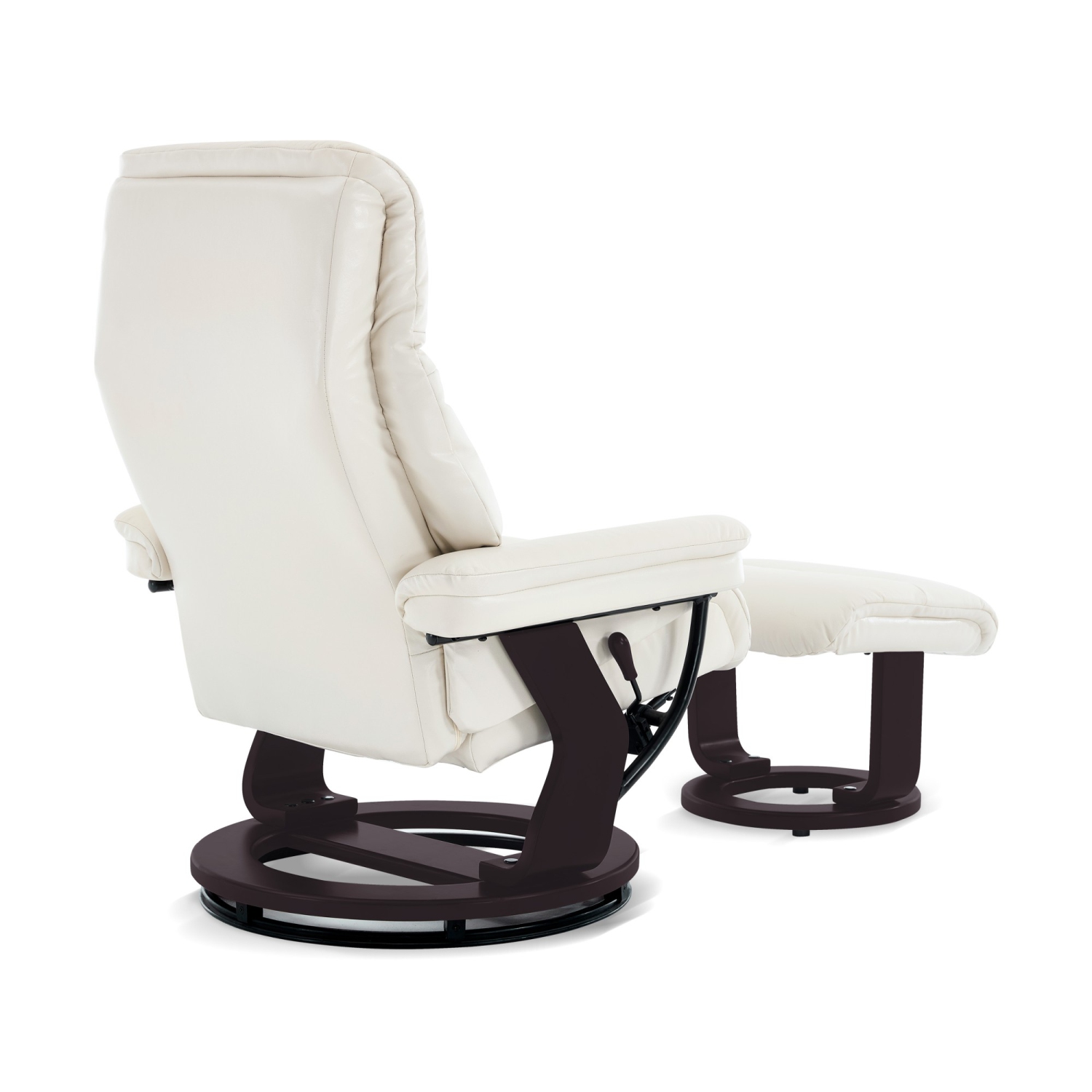 Valencia – Siège inclinable en cuir Massimo avec pouf, beige