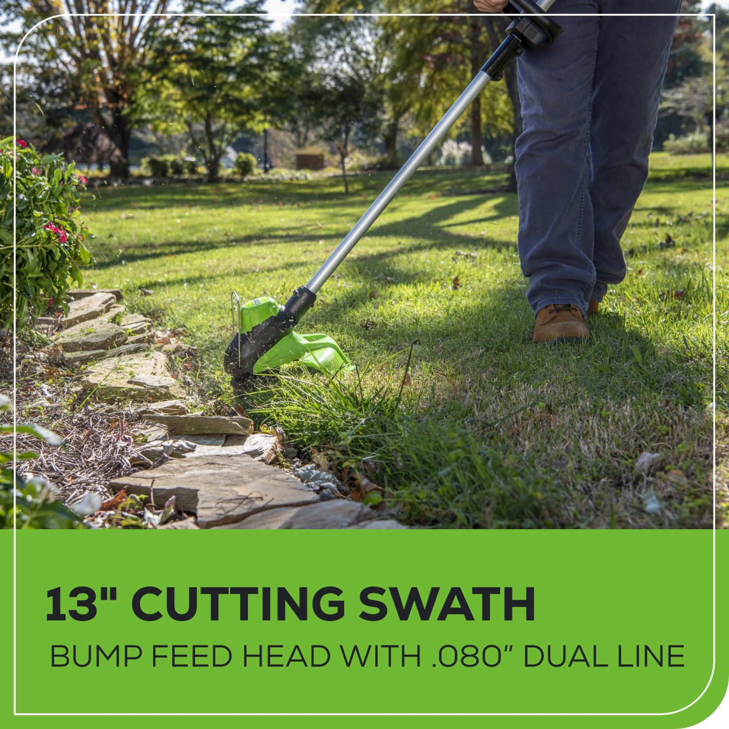 Greenworks 60V 13" Cordless String Trimmer & 540 CFM- 140 MPH Leaf Blower Combo Kit, 4.0 Ah Battery and Charger Included