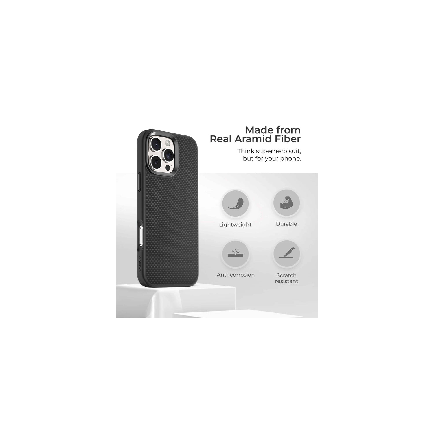 iPhone 16 Pro Max Aramid Fiber Weave Pattern Case