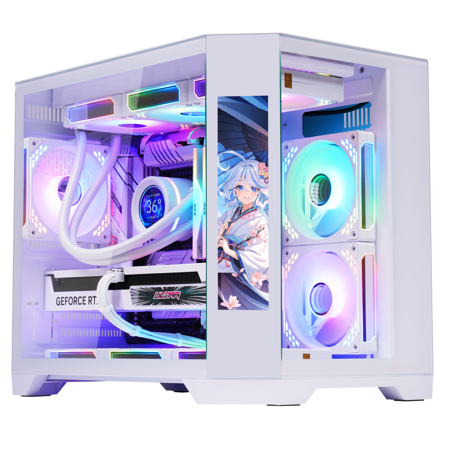 Ordinateur de jeu Uniway – Ryzen 5 9600X d'AMD, RTX 5060, mémoire vive 32&nbsp;Go, NVMe SSD d'1&nbsp;To, refroidisseur liquide tout-en-un, Windows 11