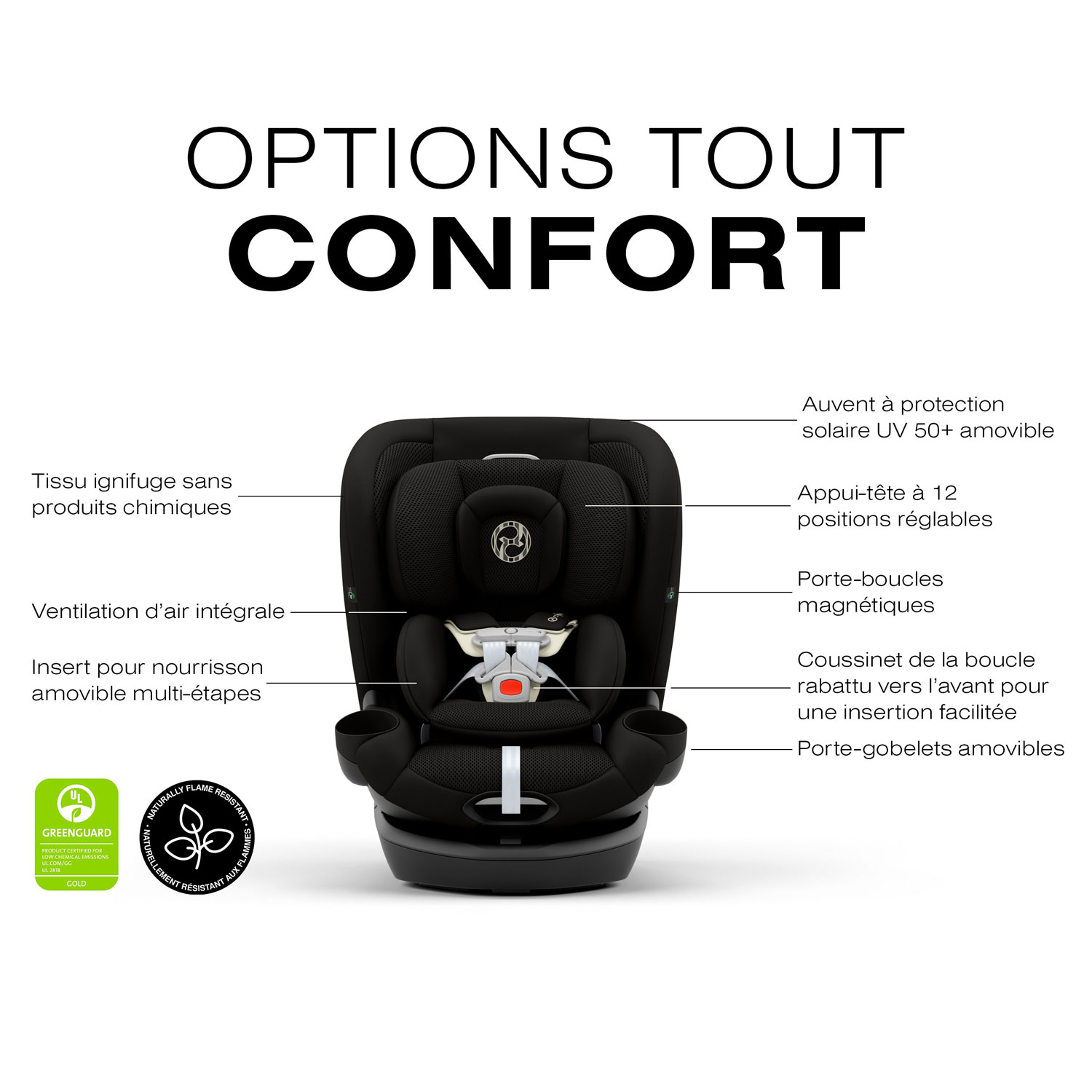 Cybex Callisto G 360 3-in-1 Convertible High-Back Booster Car Seat - Moon Black