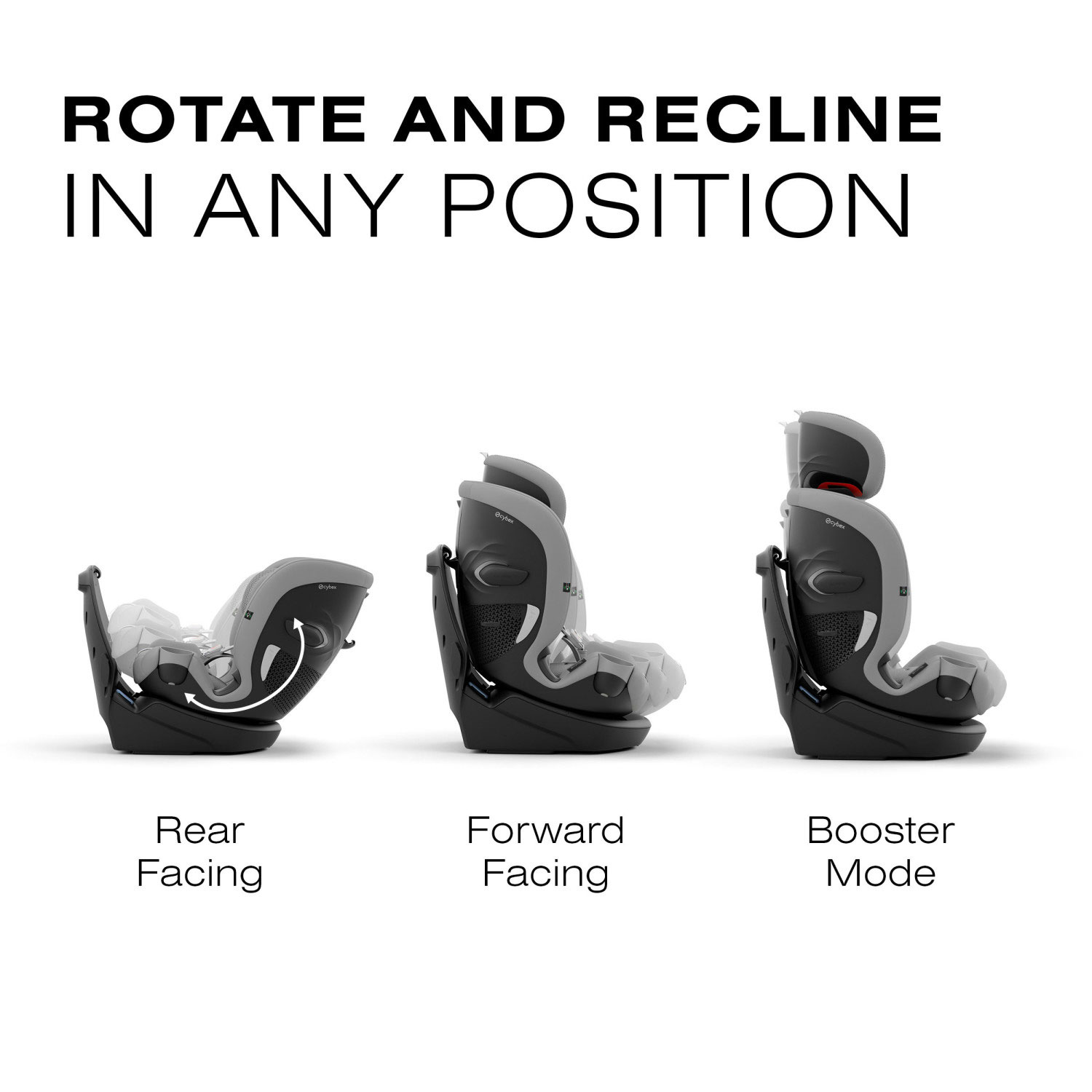 Cybex Callisto G 360 3-in-1 Convertible High-Back Booster Car Seat - Stone Grey