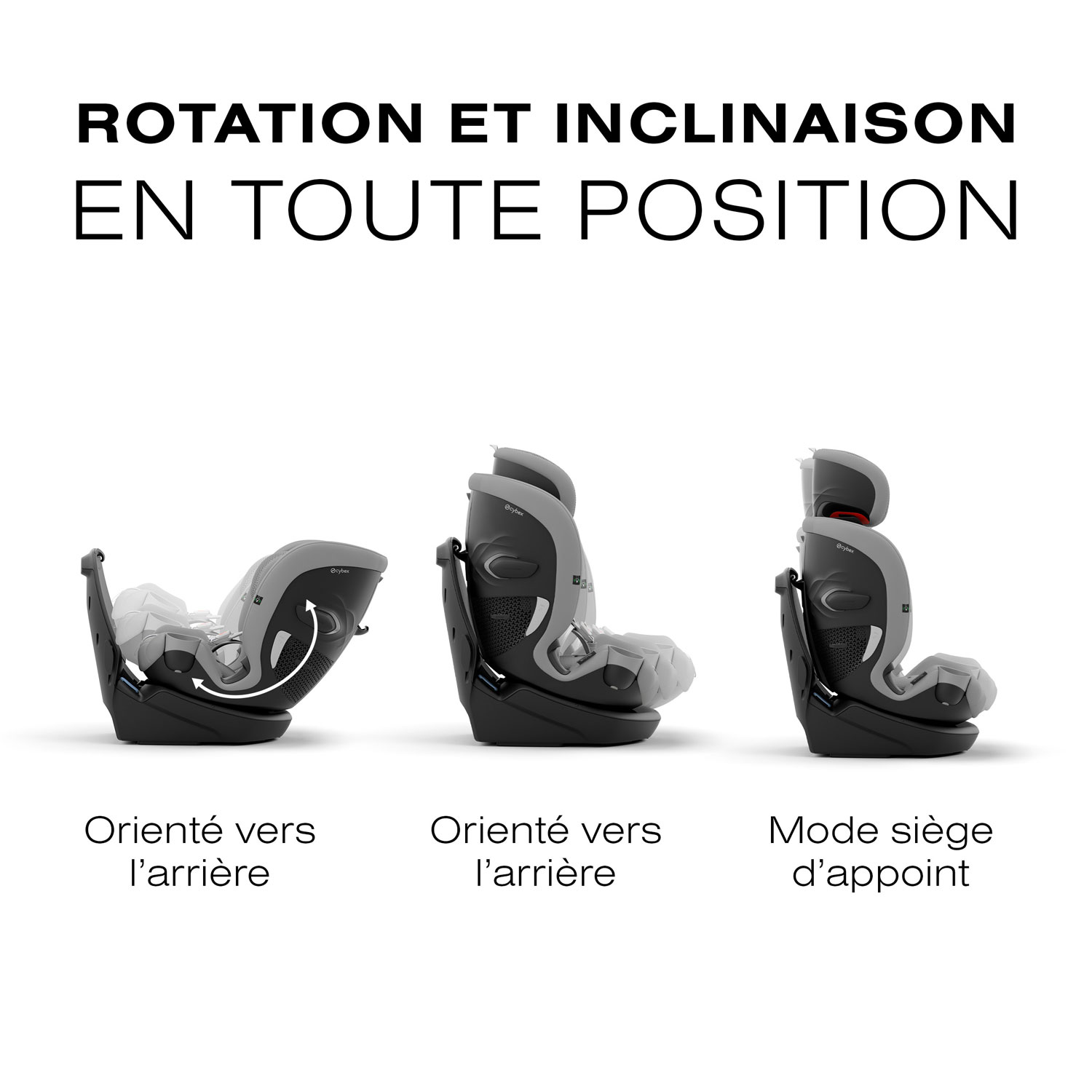 Cybex Callisto G 360 3-in-1 Convertible High-Back Booster Car Seat - Stone Grey