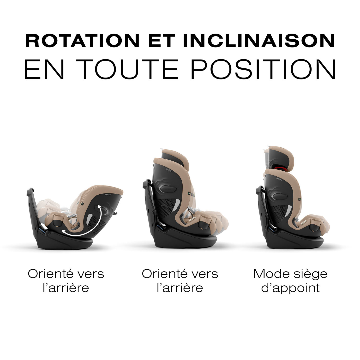 Cybex Callisto G 360 3-in-1 Convertible High-Back Booster Car Seat - Almond Beige