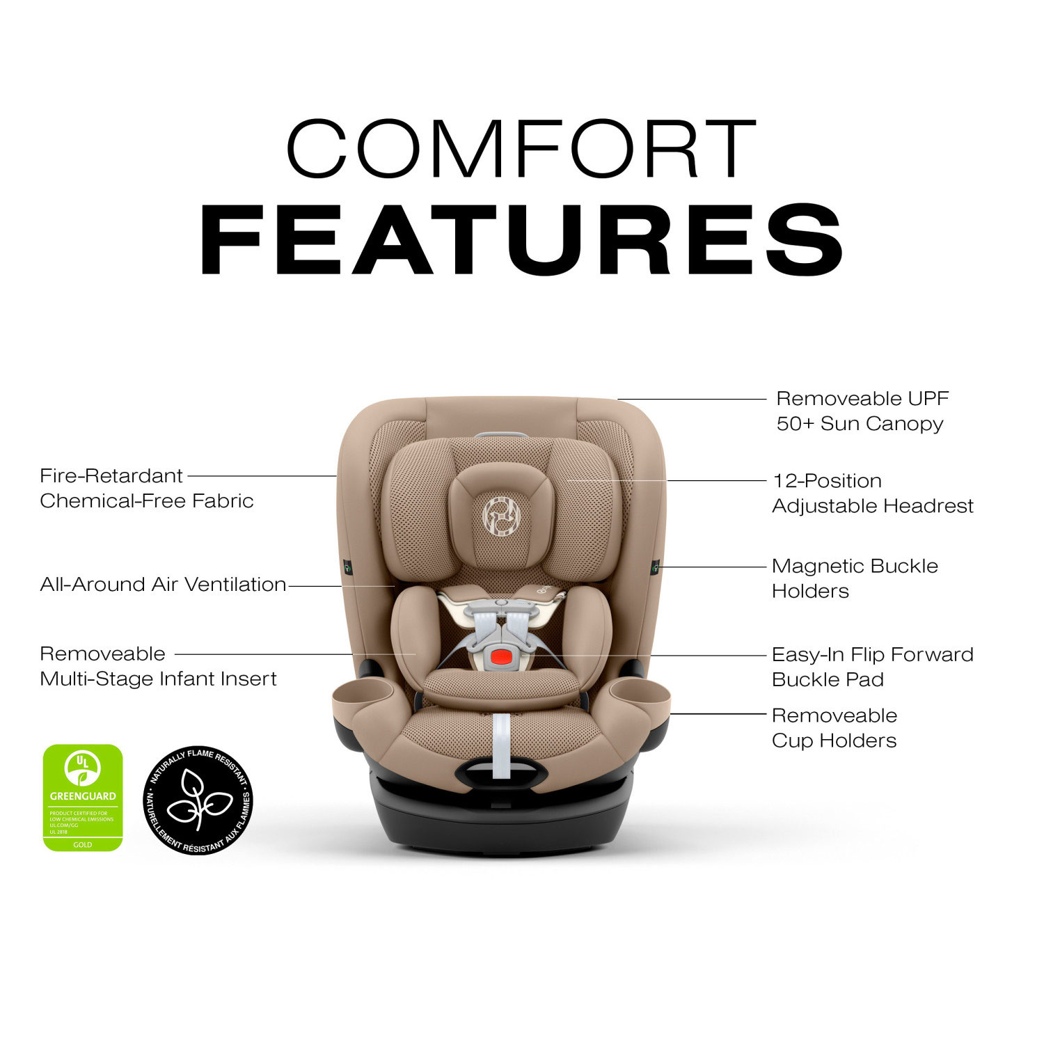 Cybex Callisto G 360 3-in-1 Convertible High-Back Booster Car Seat - Almond Beige