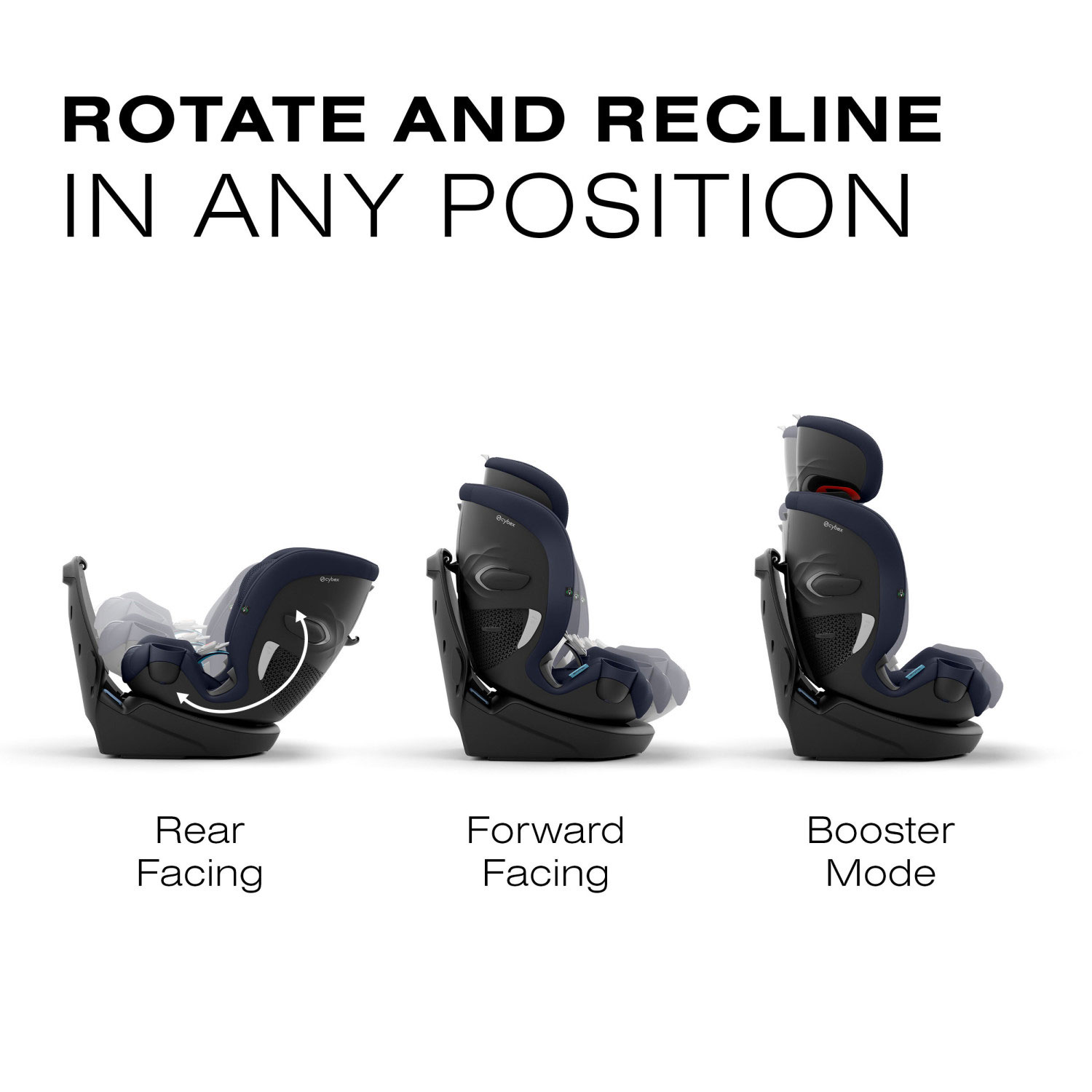 Siège rehausseur convertible à dossier haut 3-en-1 Callisto G 360 de Cybex - Bleu océan