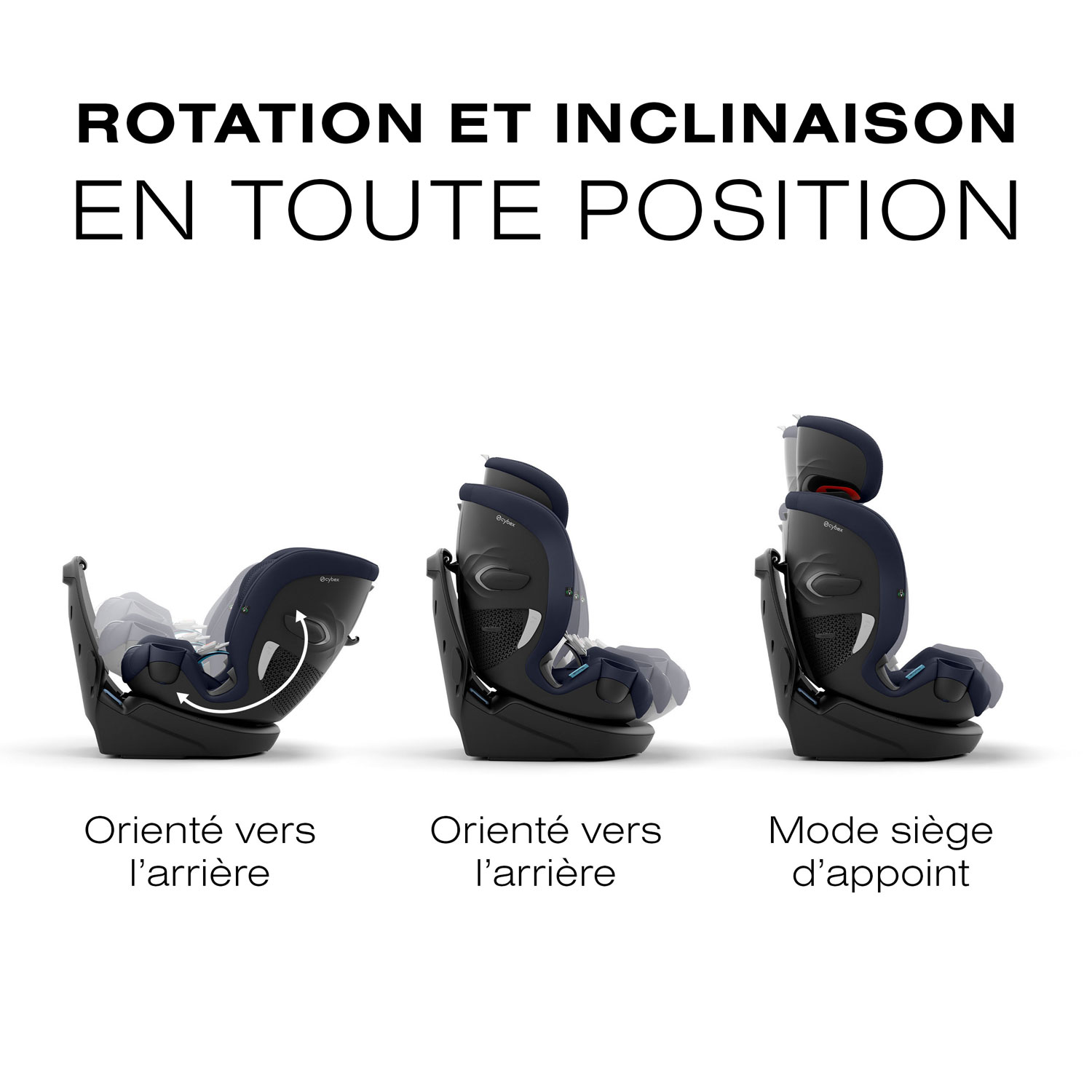 Siège rehausseur convertible à dossier haut 3-en-1 Callisto G 360 de Cybex - Bleu océan