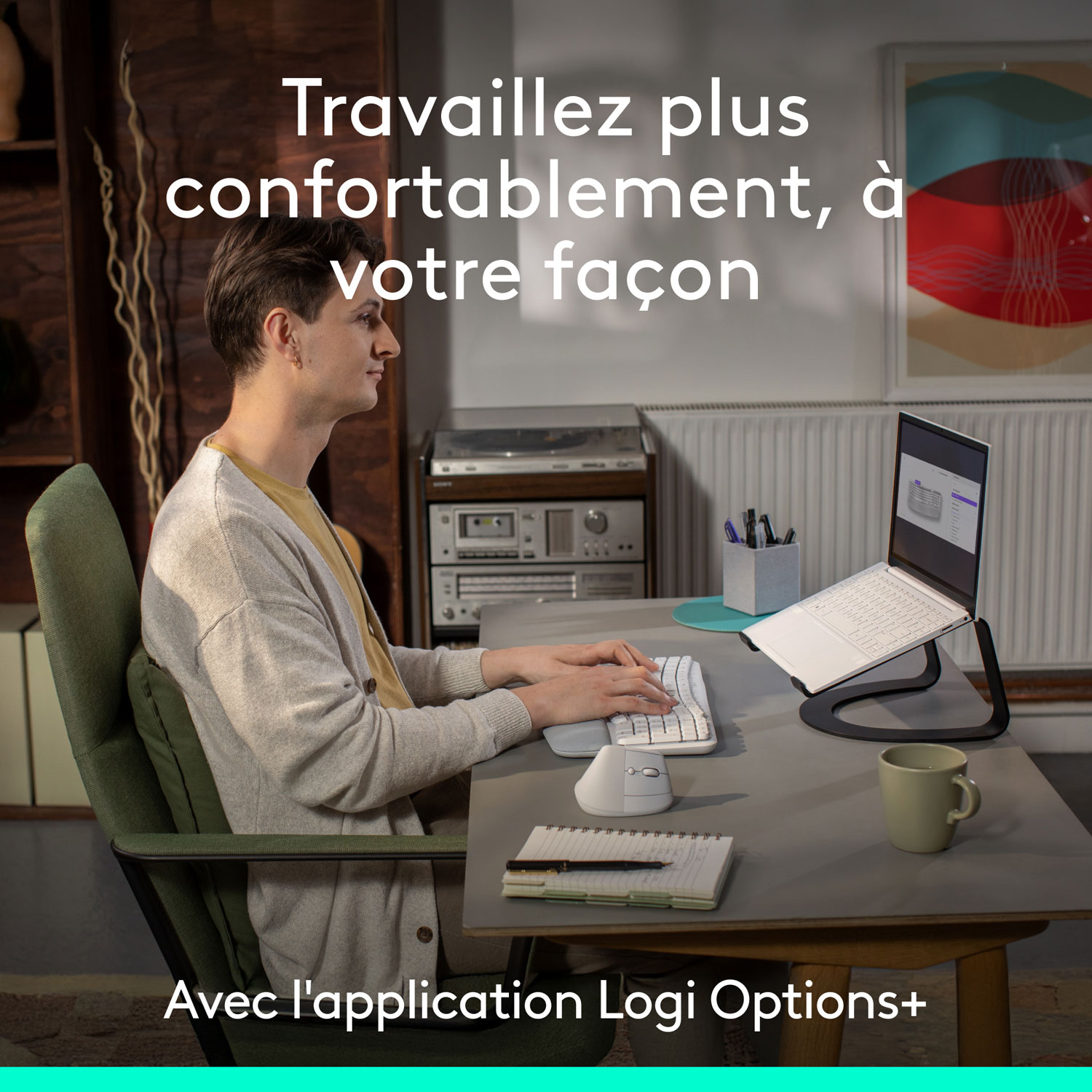 Logitech Wave Keys Bluetooth Membrane Full-Size Ergonomic Keyboard & Mouse Combo -White - EN -Only at Best Buy