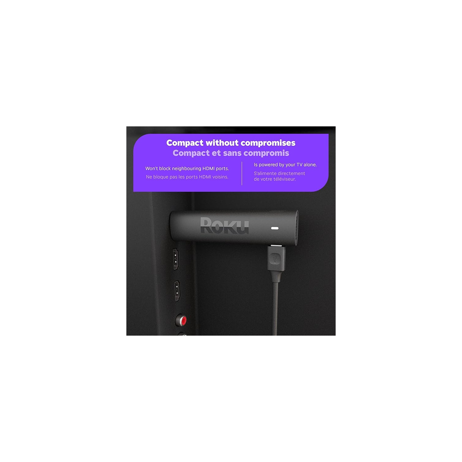 Streaming Stick 4K 2022 de Roku | Appareil de diffusion en continu 4K/HDR/Dolby Vision avec télécommande vocale et commandes de téléviseur et Wi-Fi