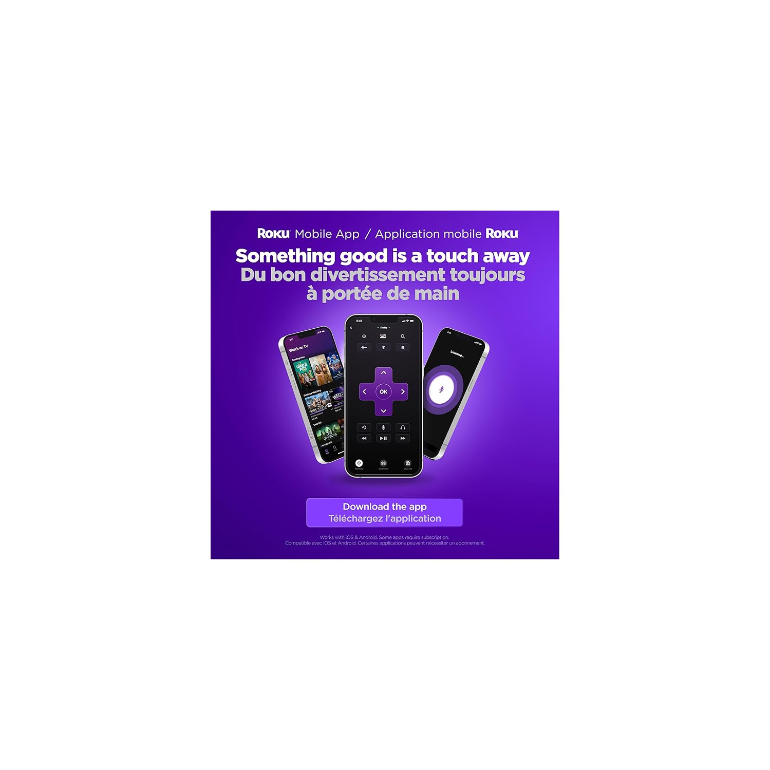 Streaming Stick 4K 2022 de Roku | Appareil de diffusion en continu 4K/HDR/Dolby Vision avec télécommande vocale et commandes de téléviseur et Wi-Fi