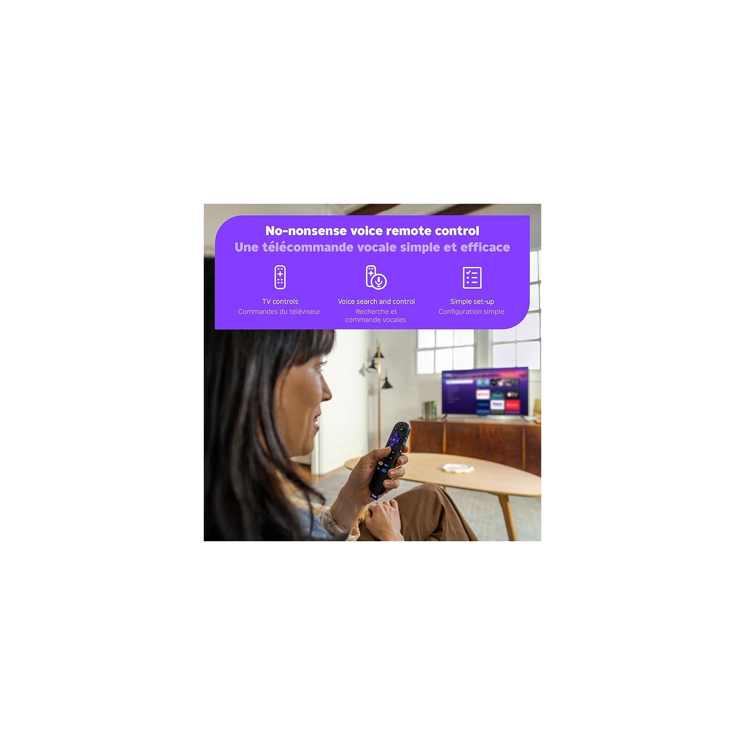 Streaming Stick™ Plus 2025 de Roku MD – Appareil de diffusion Roku 4K et HDR pour téléviseur avec télécommande vocale – Télévision gratuite et en