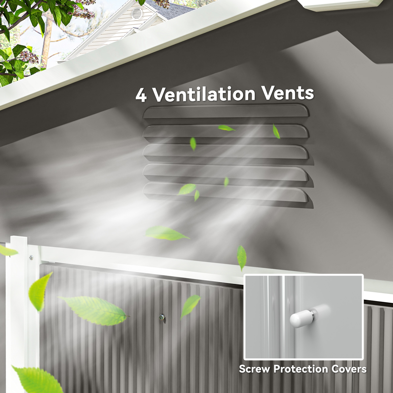 Outsunny 8' x 6' Outdoor Storage Shed, Metal Garden Tool Storage House with Lockable Sliding Doors and Vents for Backyard Patio Lawn, Light Grey