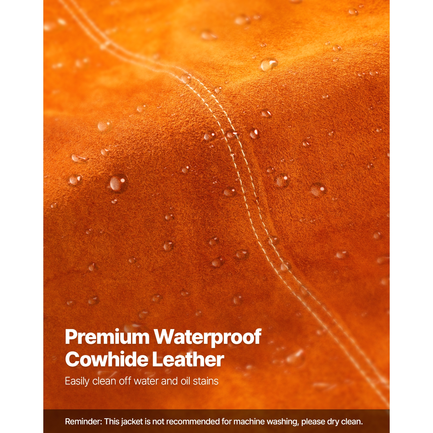 VEVOR XL Size Flame-Resistant Welding Jacket, Heavy Duty Cowhide Leather Welding Jacket, Waterproof Heat-Resistant Safety Jacket with Snap Buttons, 4