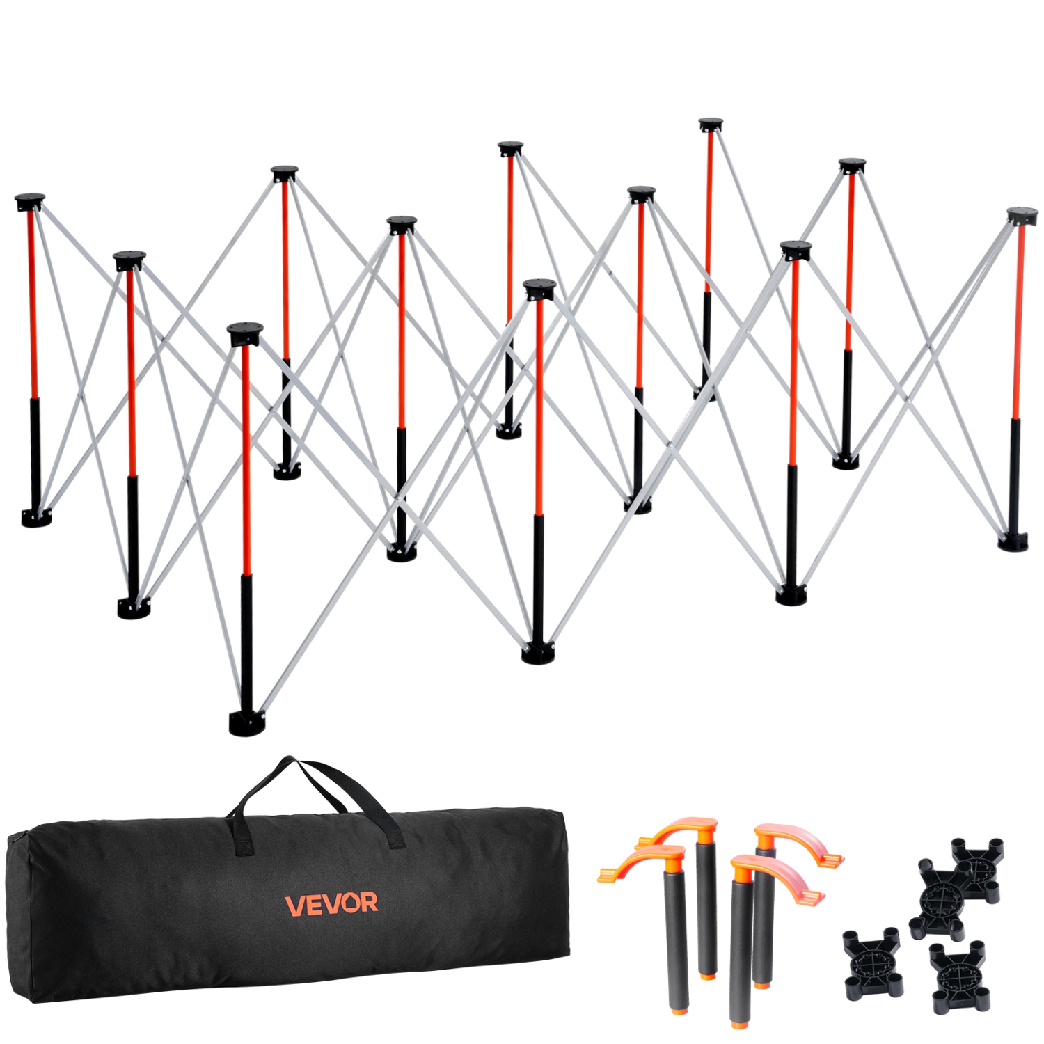 VEVOR 6.12 x 4.14 ft Portable Folding Workstand, Collapsible Workbench, 4500 lbs Weight Capacity, No Assembly Foldable Work Stand with Storage Bag,