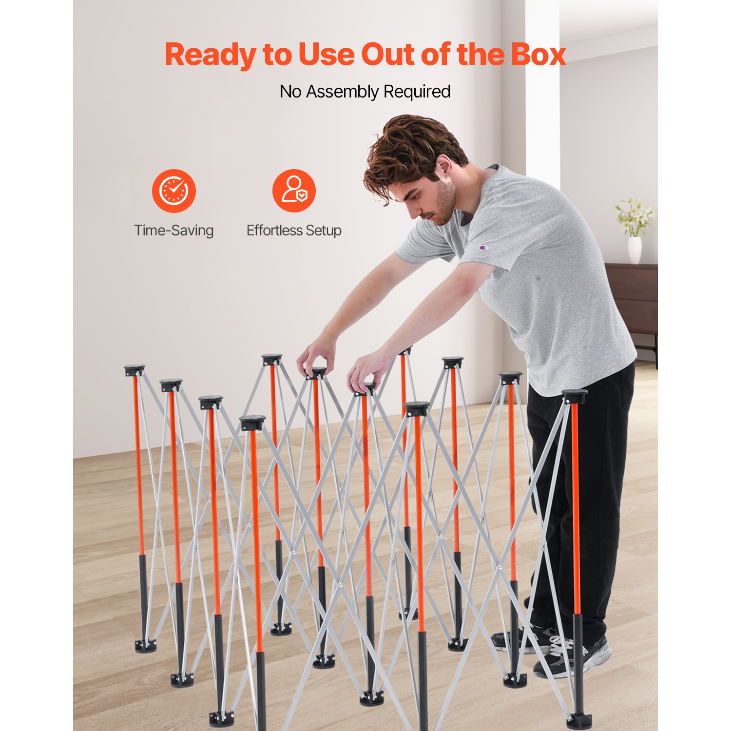 VEVOR 6.12 x 4.14 ft Portable Folding Workstand, Collapsible Workbench, 4500 lbs Weight Capacity, No Assembly Foldable Work Stand with Storage Bag,