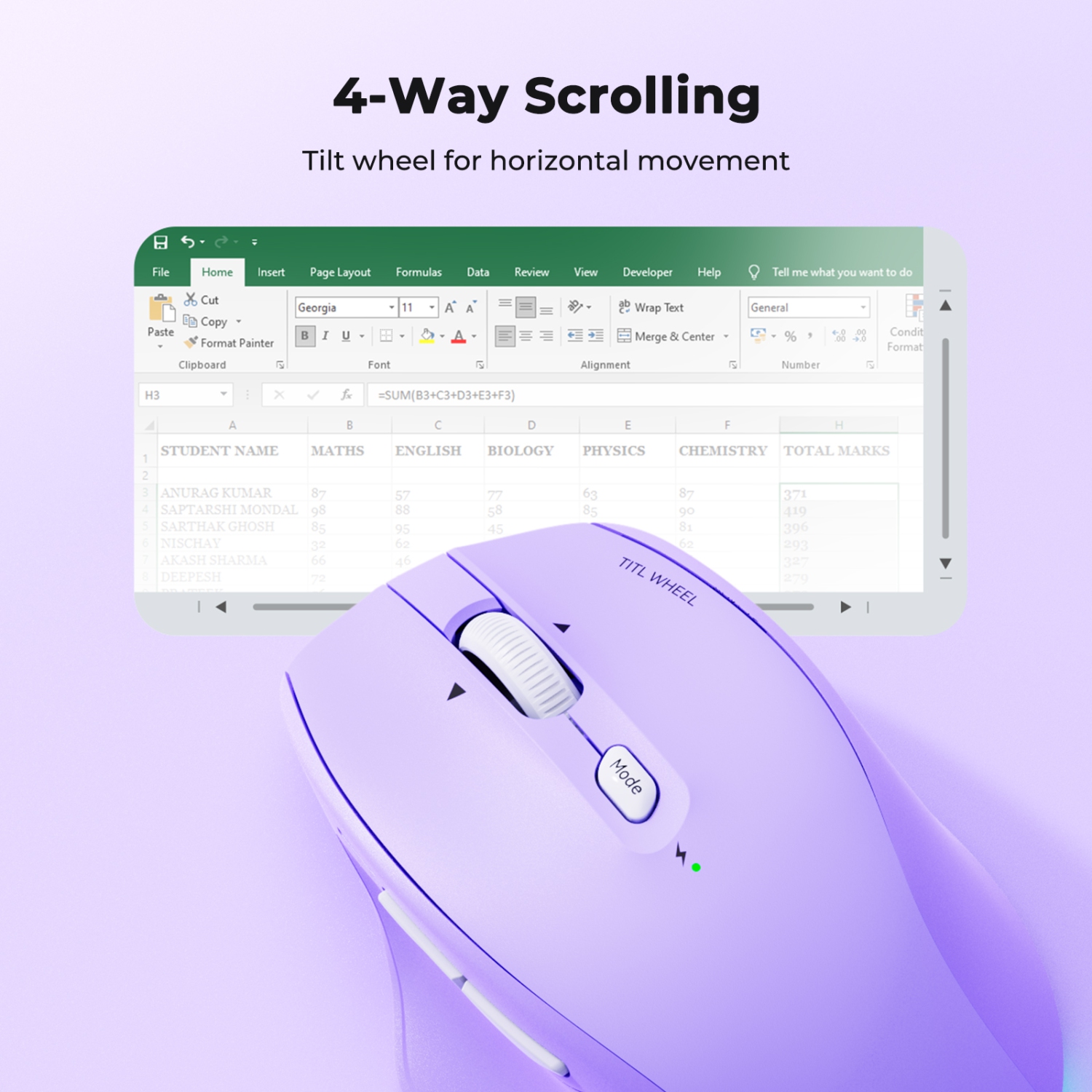 MEETION – Souris ergonomique sans fil multimode BTM007 - Molette de défilement inclinable à 4 directions, clics silencieux, RVB, BT/2,4 GHz pour 3
