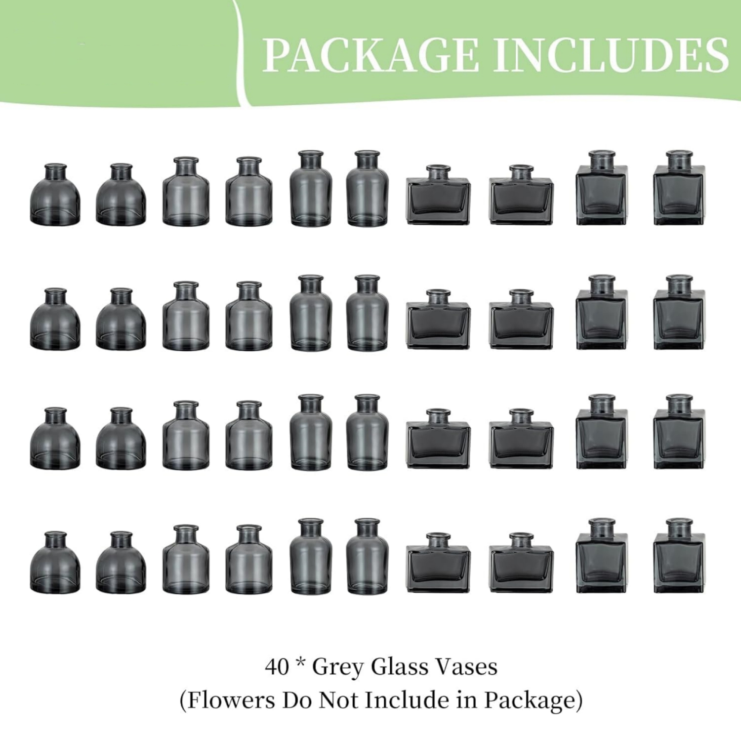 NIERBO Mini Black Vases for Centerpieces Cute Flower Vase Set of 40 Tiny Vases for Flowers Decorative Centerpiece Vases for Table Decor Wedding Party