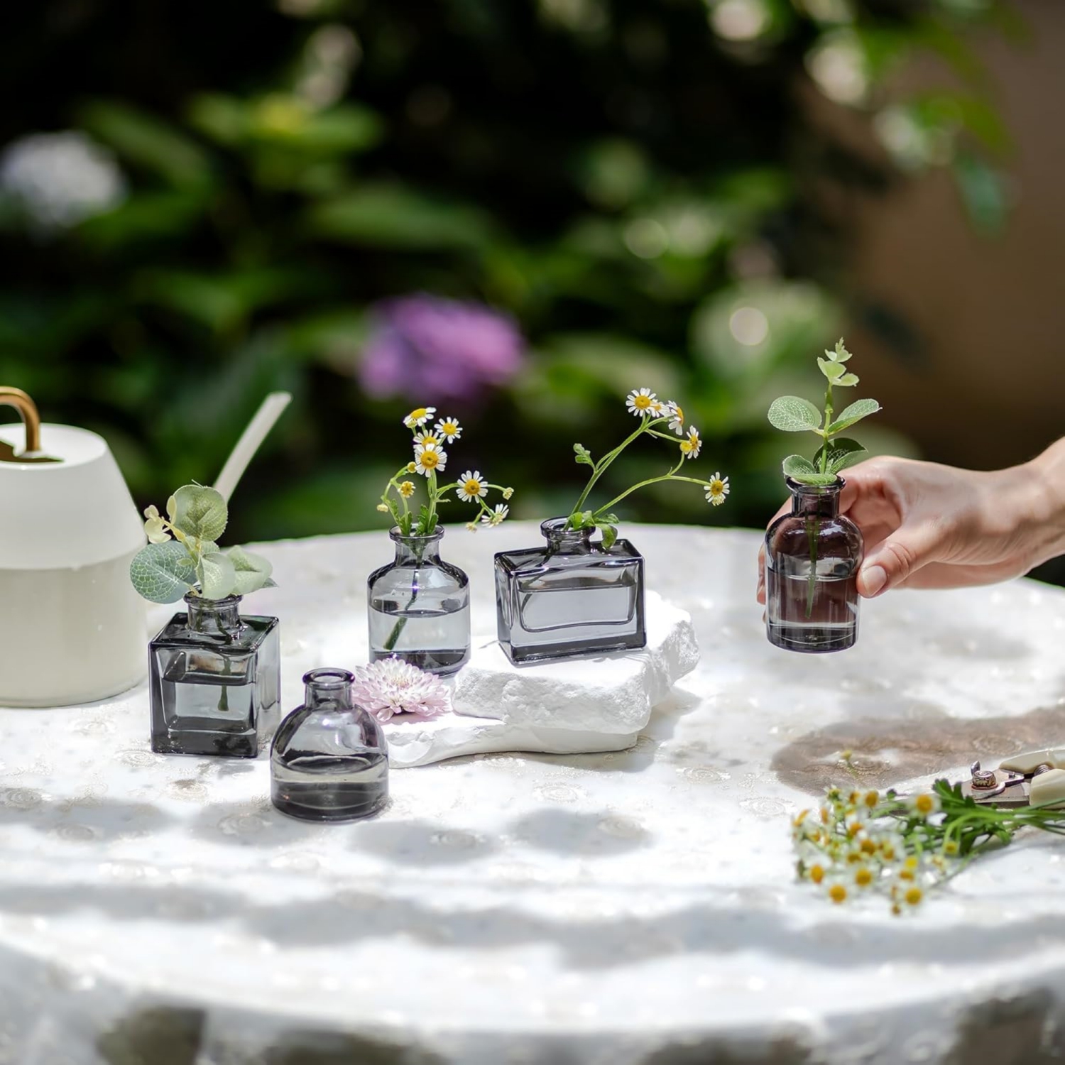 NIERBO Mini Black Vases for Centerpieces Cute Flower Vase Set of 40 Tiny Vases for Flowers Decorative Centerpiece Vases for Table Decor Wedding Party