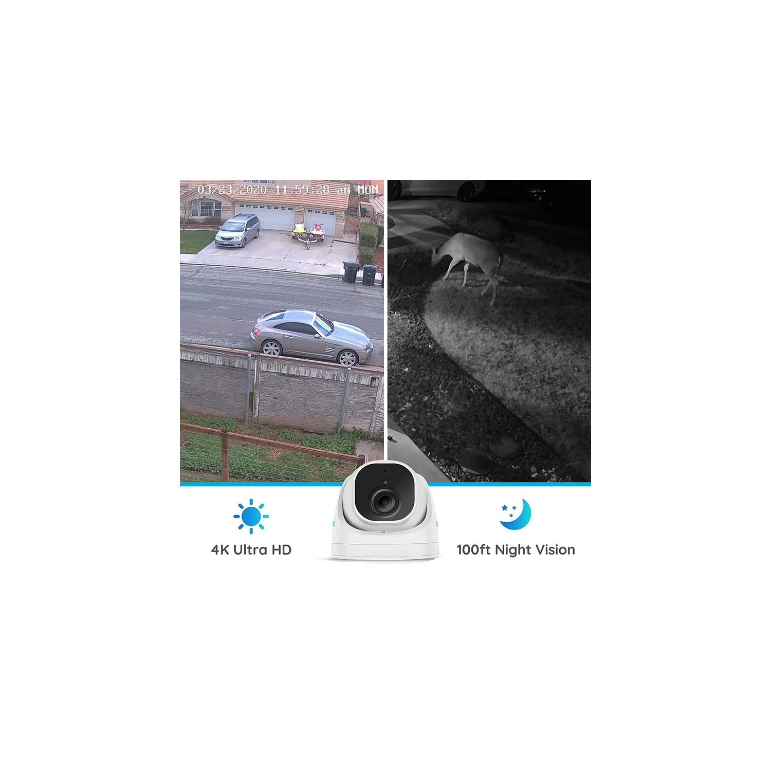 Caméra de surveillance 8&nbsp;Mpx Ultra HD 4K de Reolink avec détection de personne/véhicule, alimentation par Ethernet