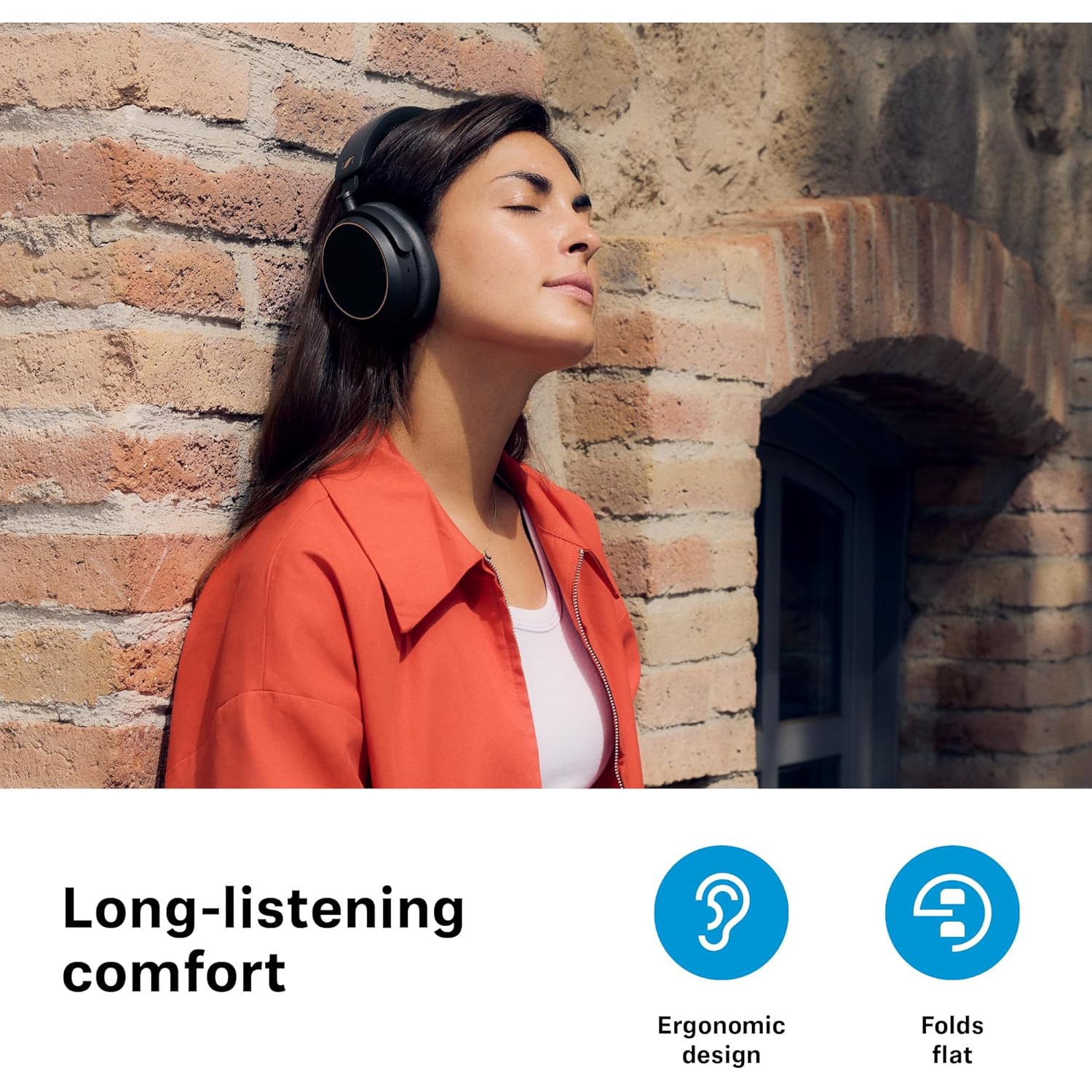 Casque d'écoute sans fil Bluetooth ACCENTUM de Sennheiser – Autonomie de 50 heures, audio, suppression du bruit hybride, confort toute la journée et