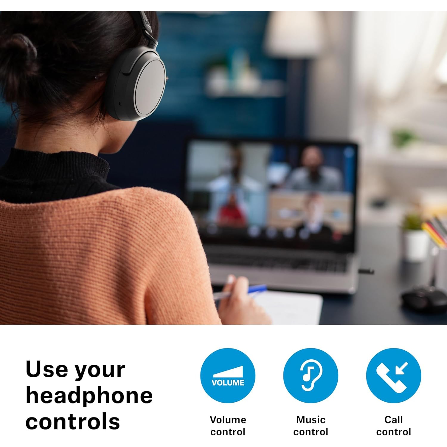 Casque d'écoute sans fil Bluetooth ACCENTUM de Sennheiser – Autonomie de 50 heures, audio, suppression du bruit hybride, confort toute la journée et