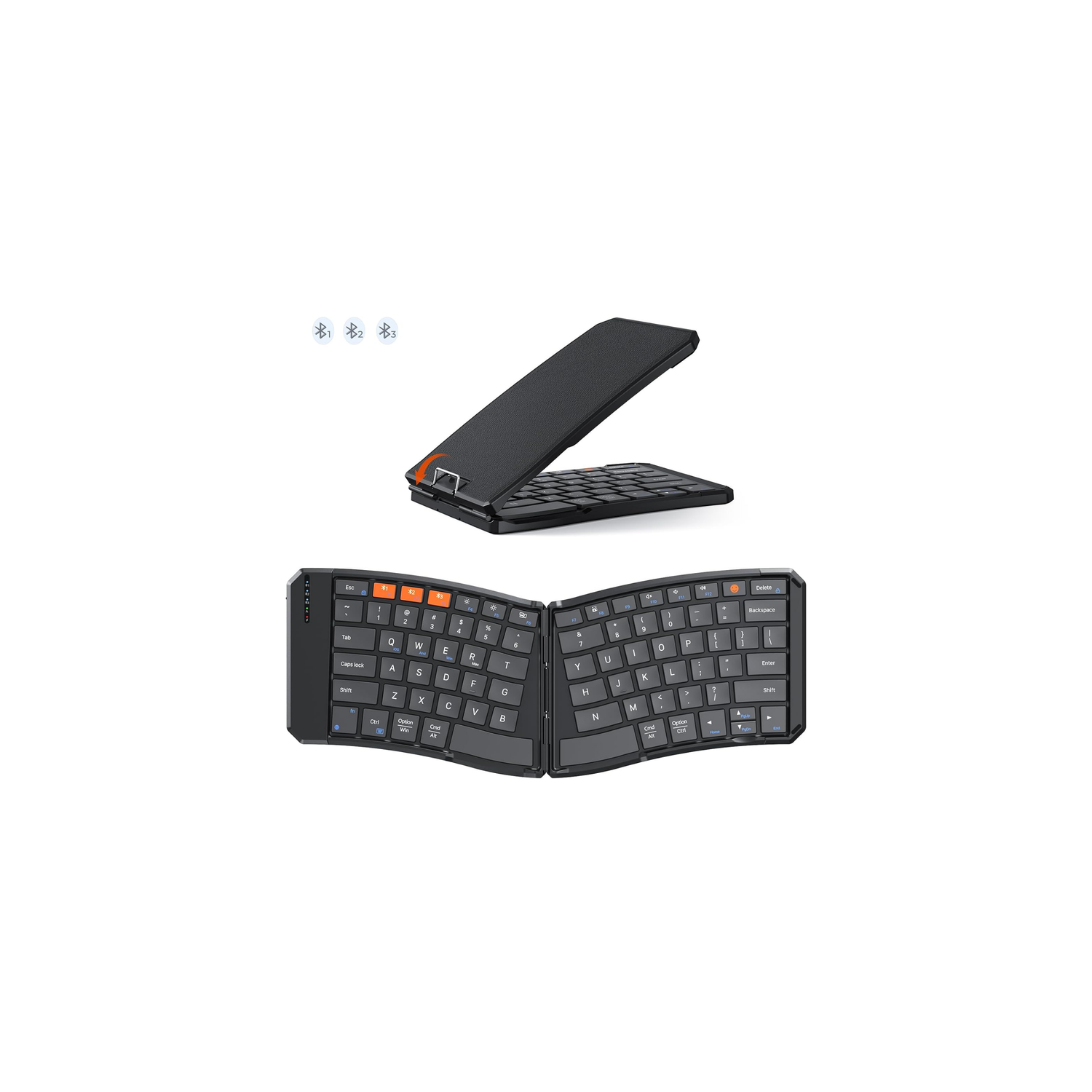 MEETION K9880 Foldable Bluetooth Keyboard — Ultra-Thin, Portable for iOS/Android/Windows/Mac, Rechargeable