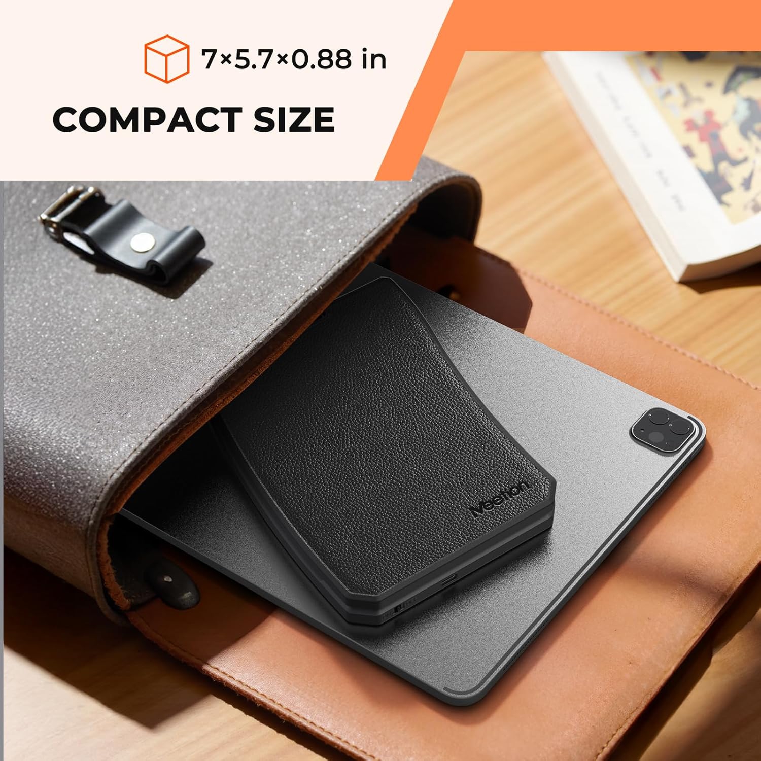 MEETION K9880 Foldable Bluetooth Keyboard — Ultra-Thin, Portable for iOS/Android/Windows/Mac, Rechargeable