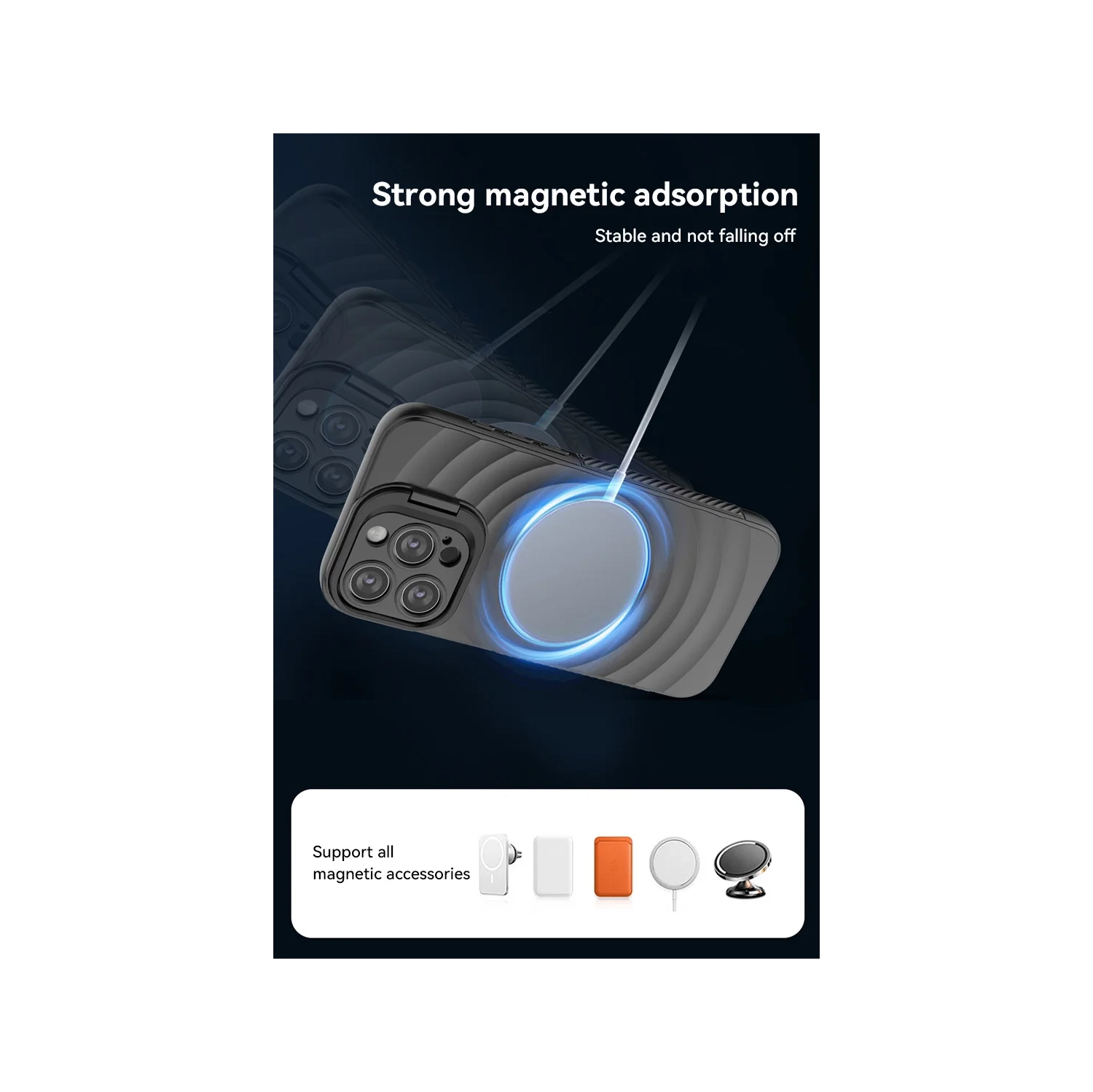 Convient à l'iPhone 15 Pro étui pour téléphone cellulaire avec objectif; support invisible; étui pour téléphone cellulaire en carton ondulé