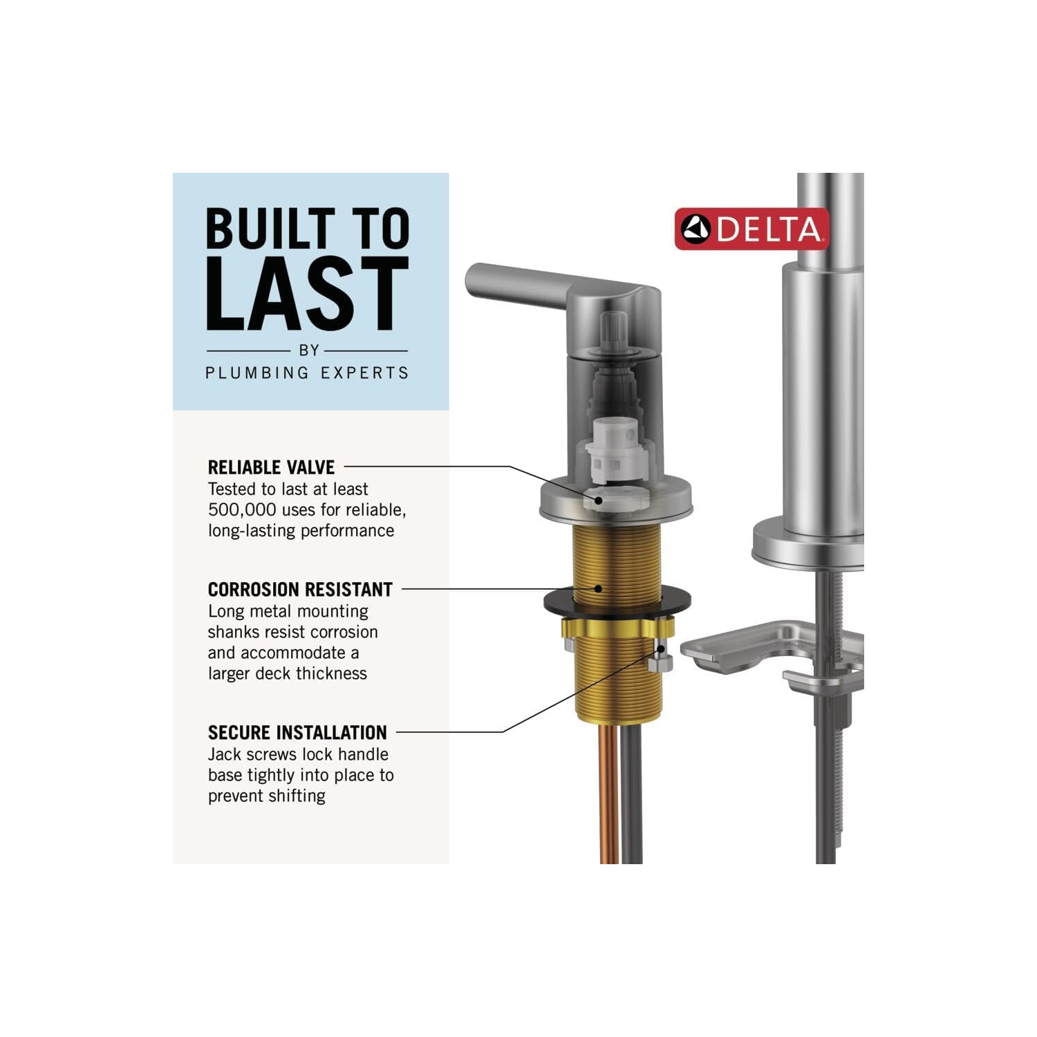 Robinet de salle de bain à large portée Delta Faucet Nicoli, 3 trous, robinet de salle de bain noir/or, robinet d'évier de salle de bain