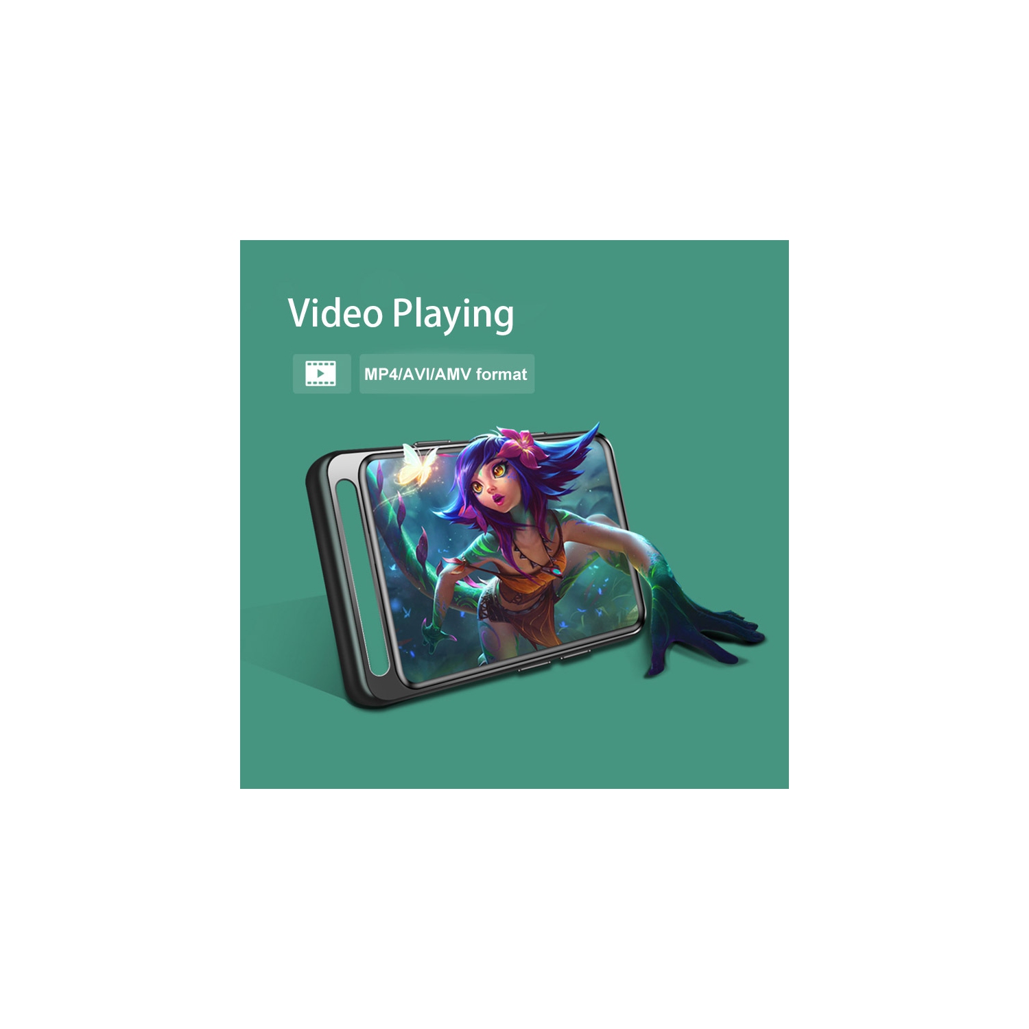 Lecteur MP3 à écran tactile de 2,4 po - Bluetooth 5,0/Musique sans perte/Radio FM/Navigation photo/Lecteur électronique portatif sport pour