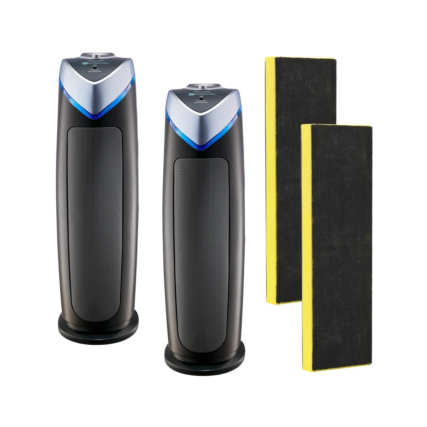 Purificateur d'air 4-en-1 True HEPA de 22&nbsp;po de GermGuardian avec UV-C et filtre au charbon – Couvre jusqu'à 743&nbsp;pi² – Paquet de 2 avec