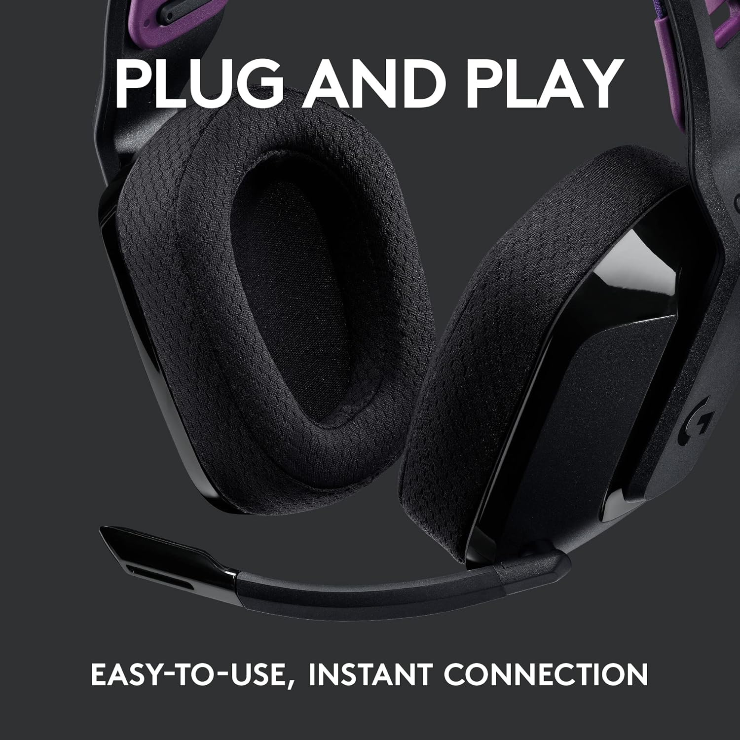 Remis à neuf - Casque de jeu sans fil G535 Lightspeed de Logitech - Casque d'écoute léger, micro rabattable, stéréo, rechargeable par USB - Noir
