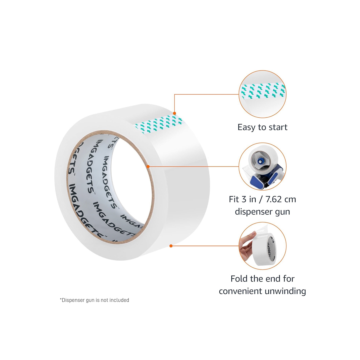 Ruban d'emballage, 6 pièces