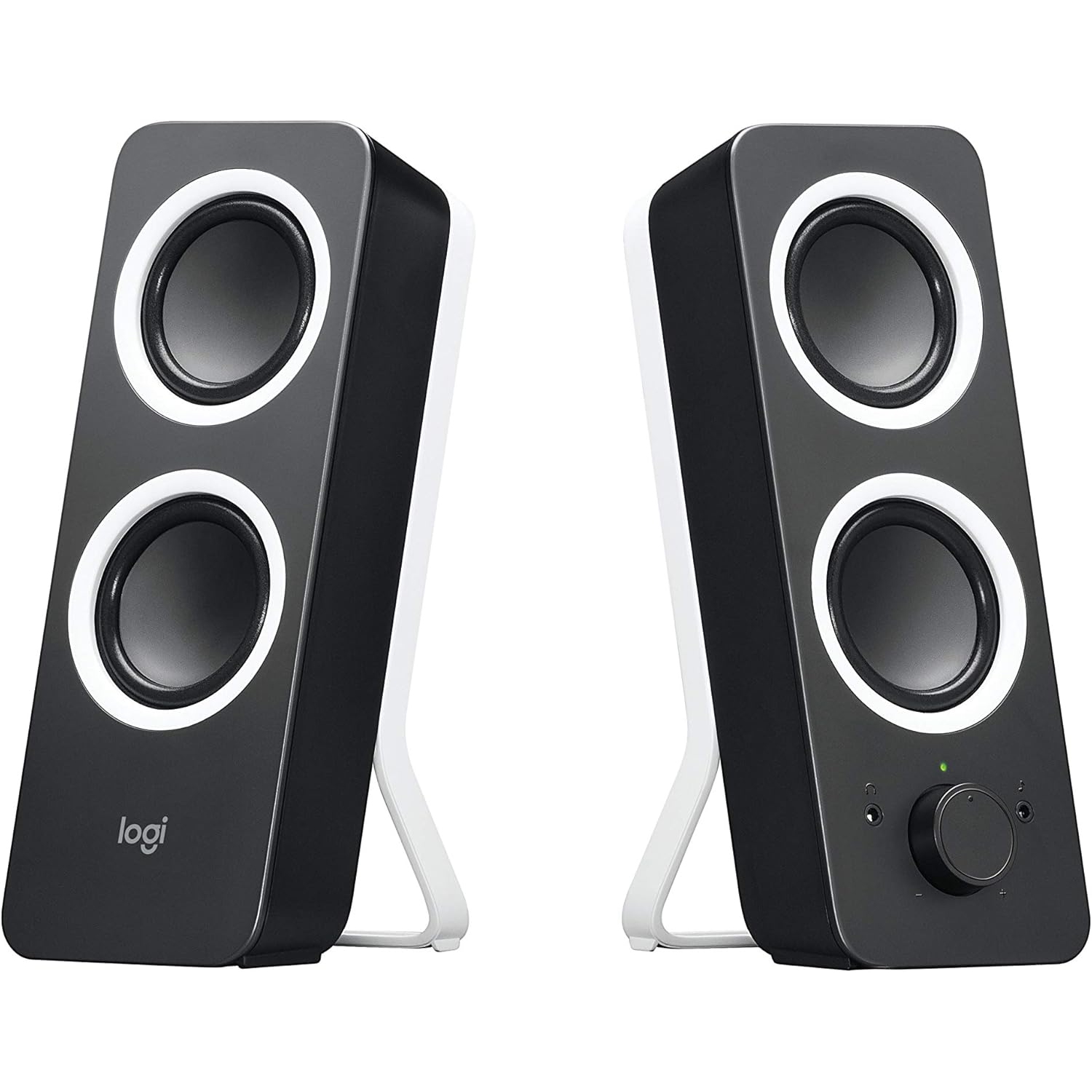 Haut-parleurs pour PC Z200 2,0 de Logitech, son stéréo, puissance de crête de 10 W, 2 entrées 3,5&nbsp;mm, basses réglables, PC/téléviseur/téléphone