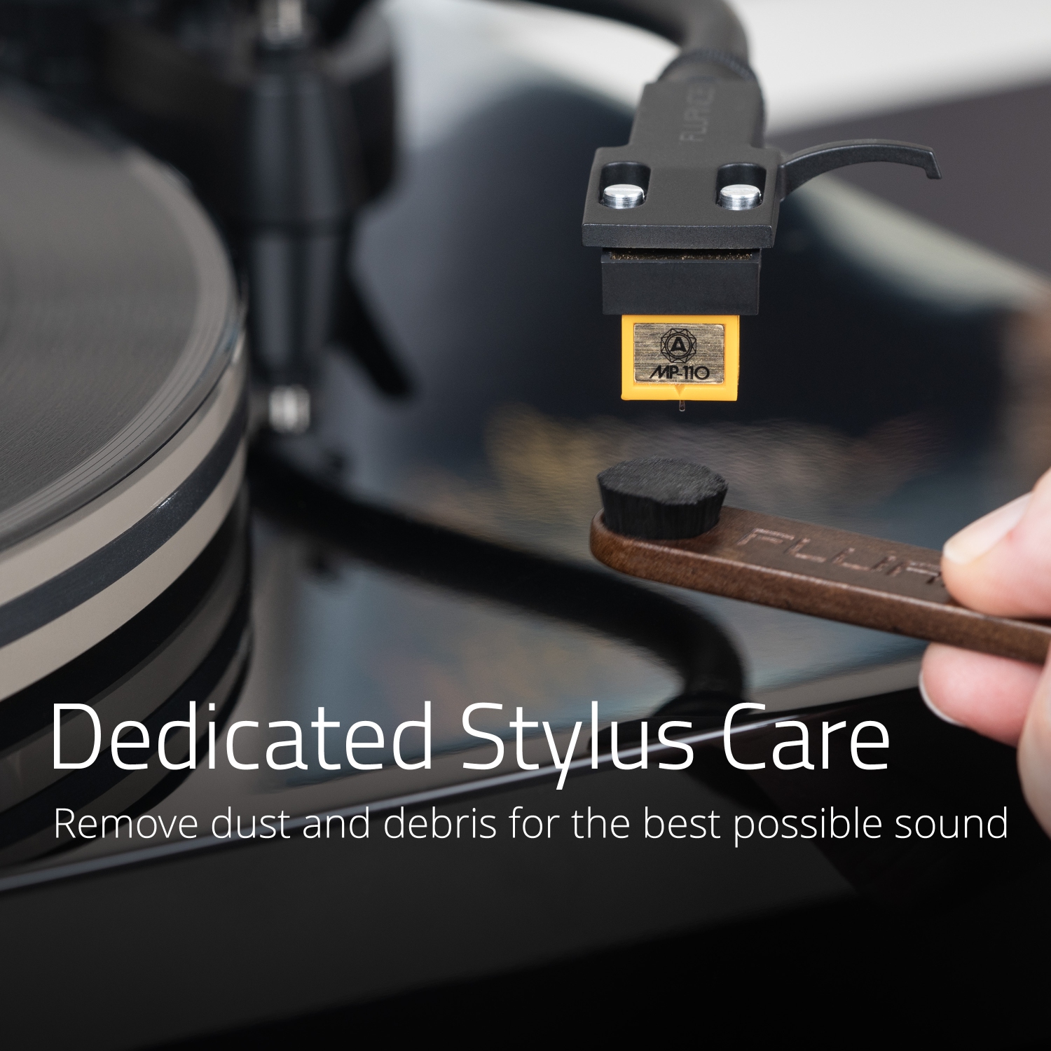 Fluance 3-in-1 Vinyl Record & Stylus Cleaning Kit with Anti-Static Carbon Fiber Brush, Velvet Brush, Stylus Brush
