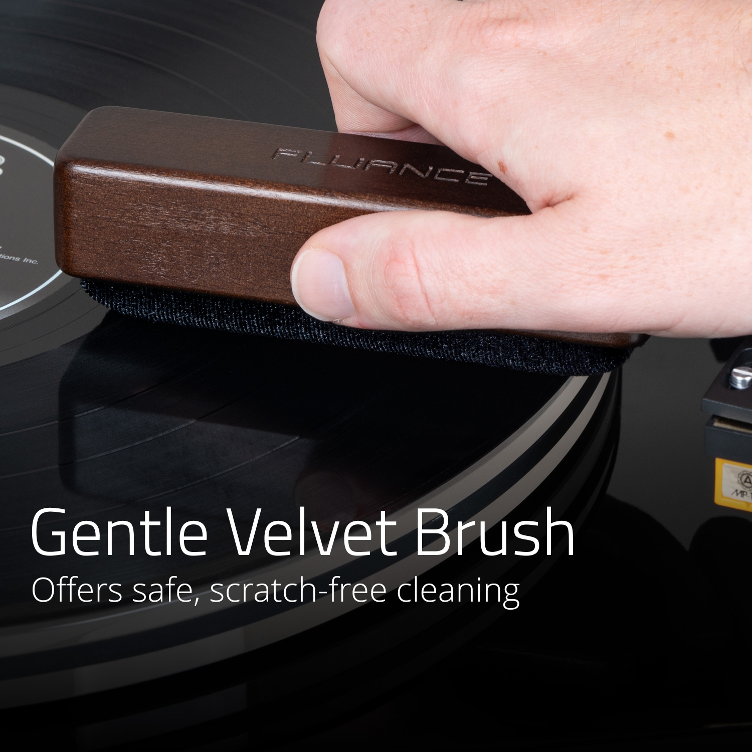 Fluance 3-in-1 Vinyl Record & Stylus Cleaning Kit with Anti-Static Carbon Fiber Brush, Velvet Brush, Stylus Brush
