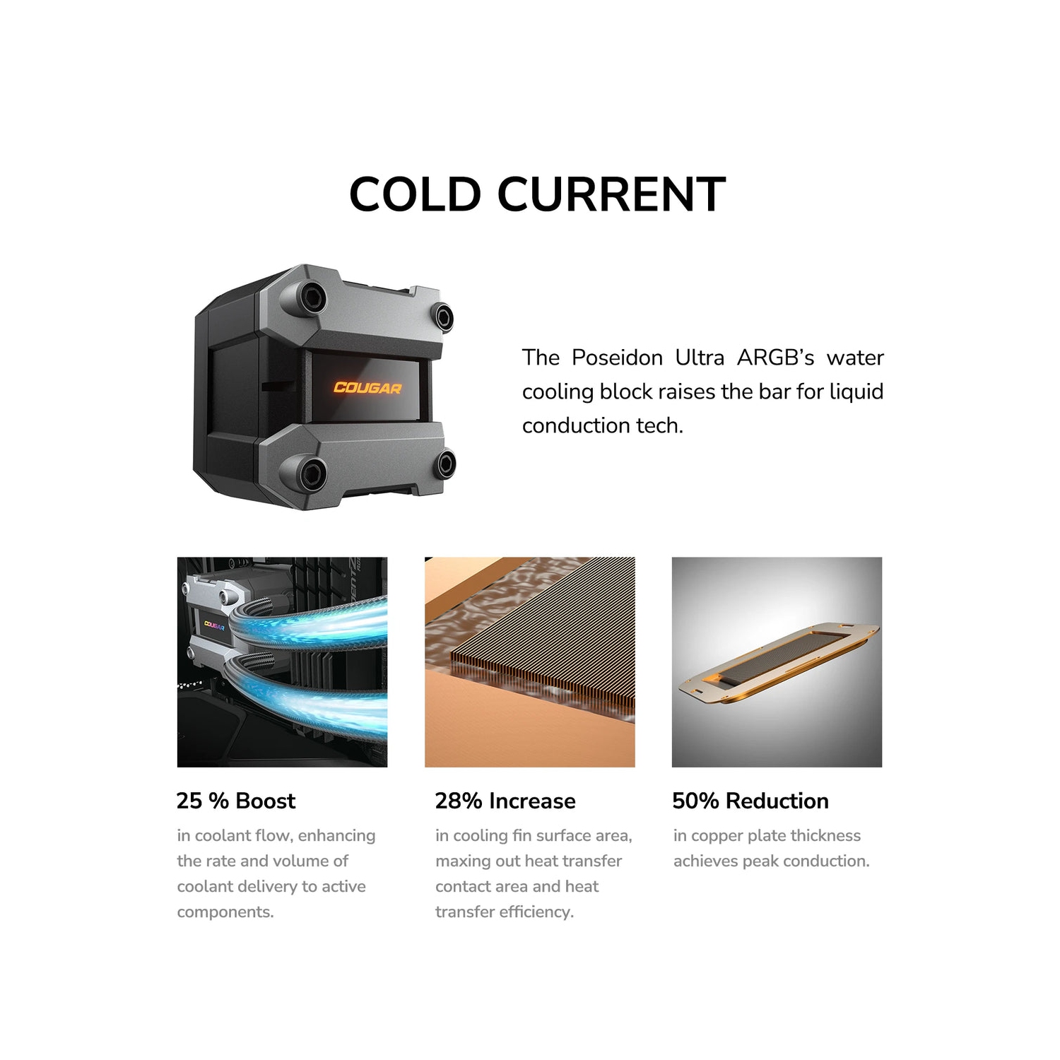 Cougar Poseidon Ultra 360 ARGB Liquid CPU Cooling System, White